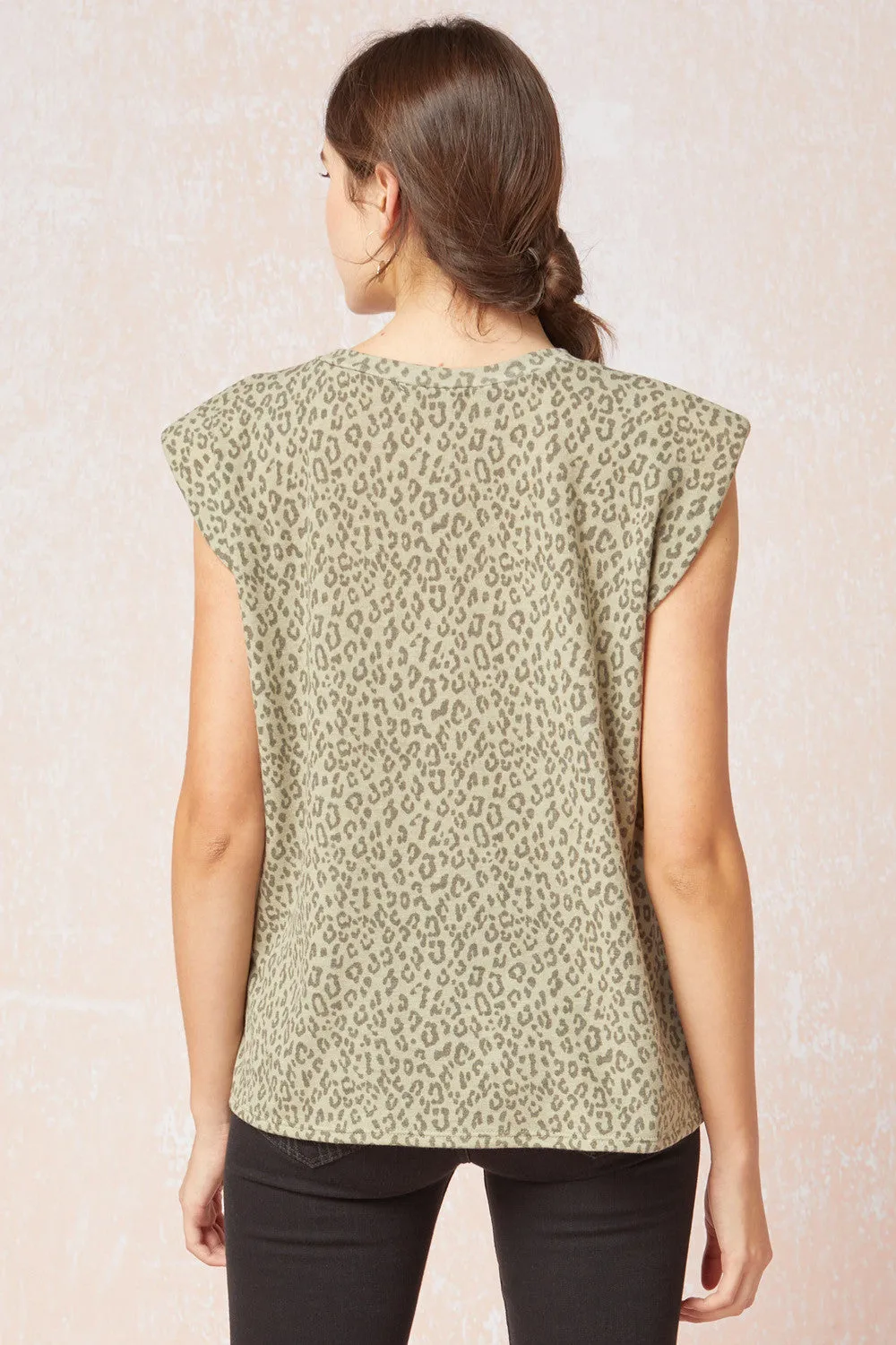 Leopard Tonal Top, Olive