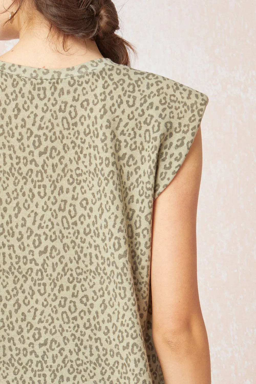 Leopard Tonal Top, Olive