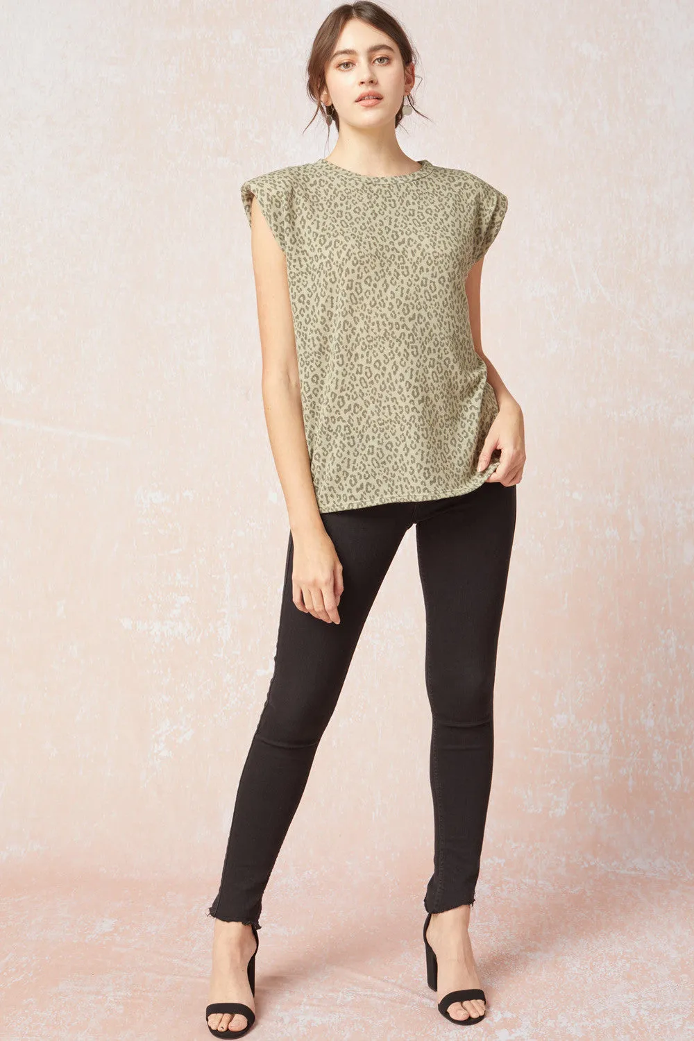 Leopard Tonal Top, Olive