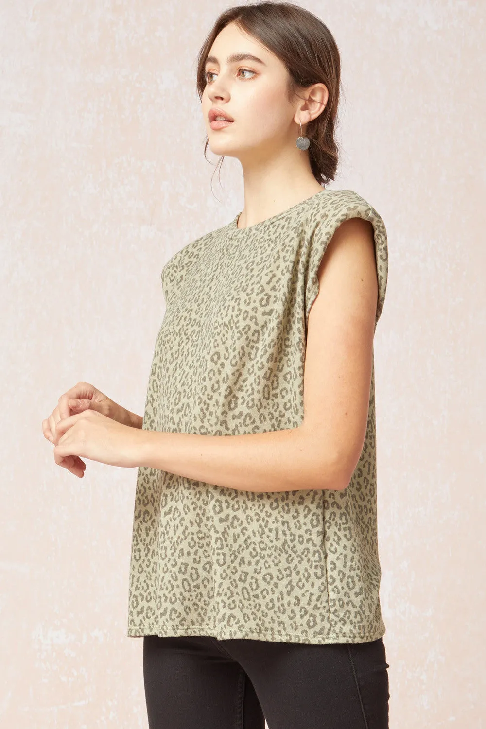 Leopard Tonal Top, Olive