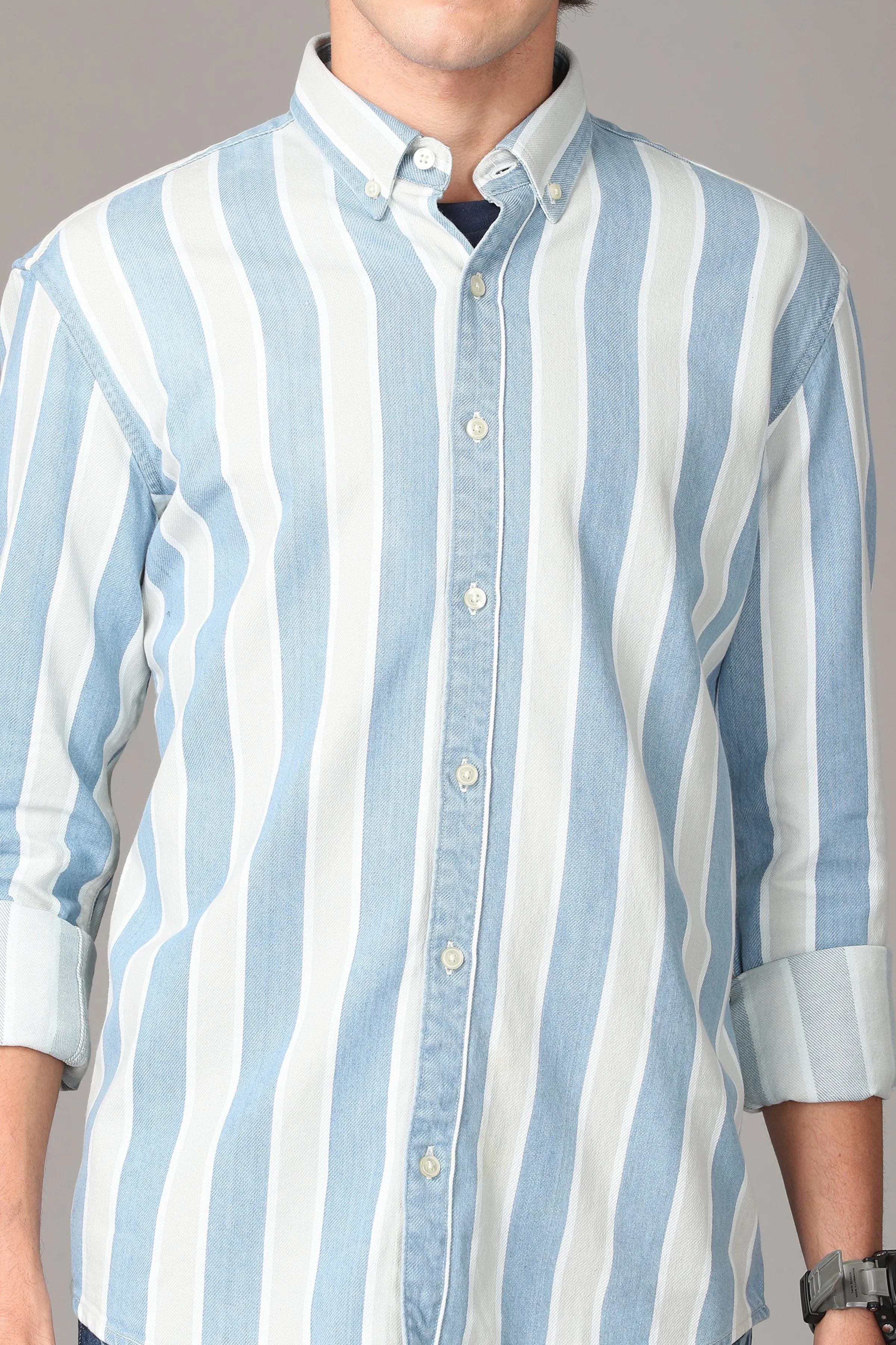 Light Blue and Creamy Full Sleeve Shirt