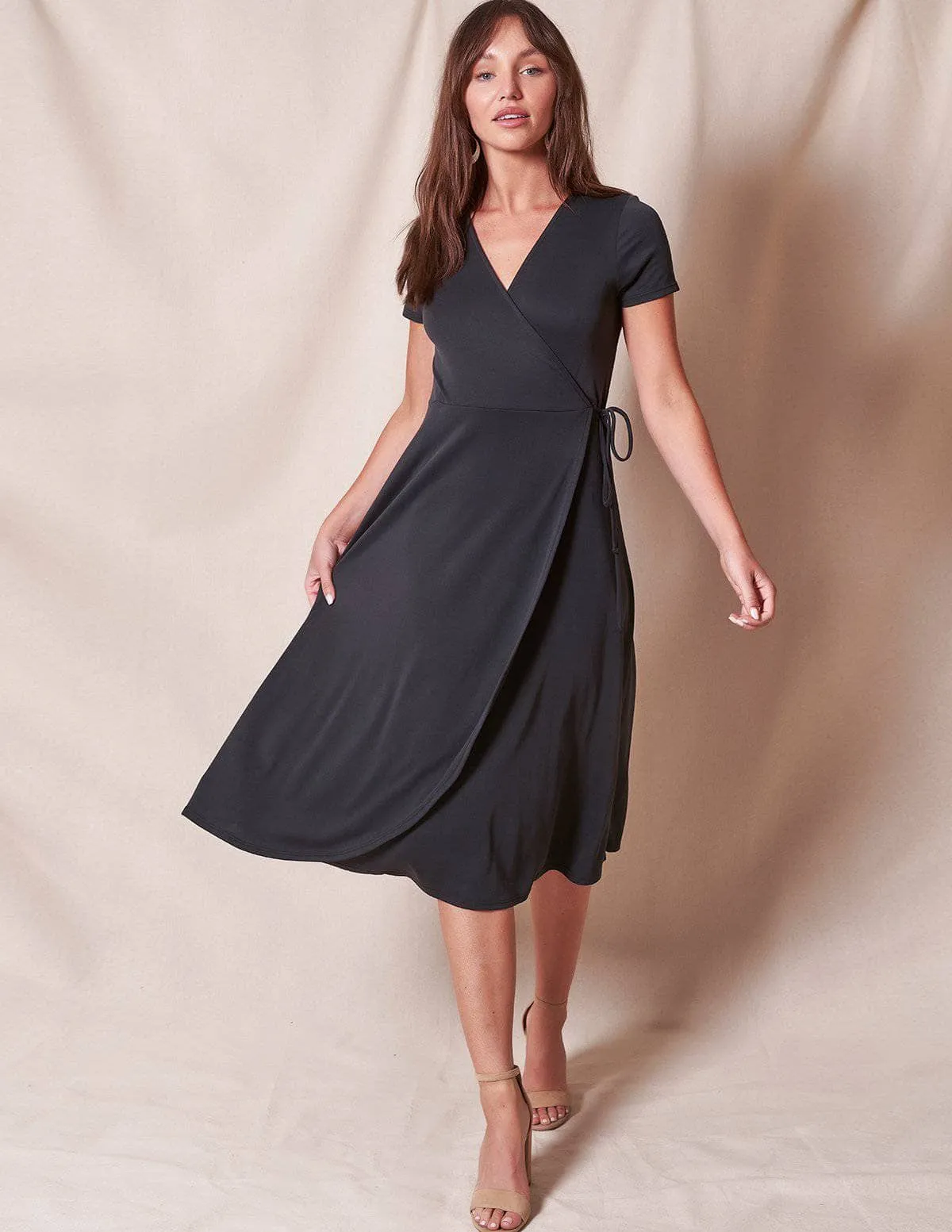 Little Black Faux Wrap Dress