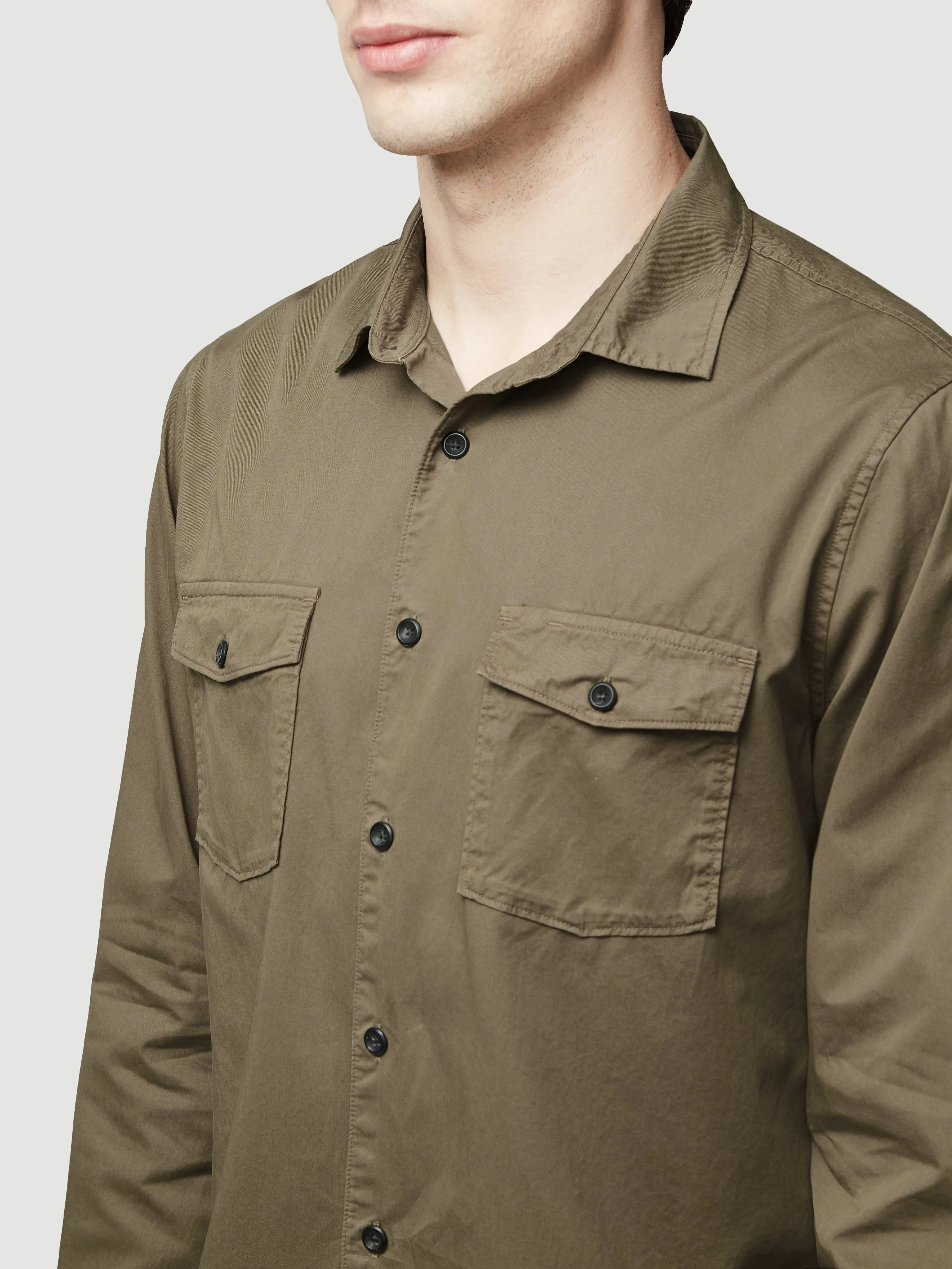 Long Sleeve Double Flap Pocket Shirt -- Lantern