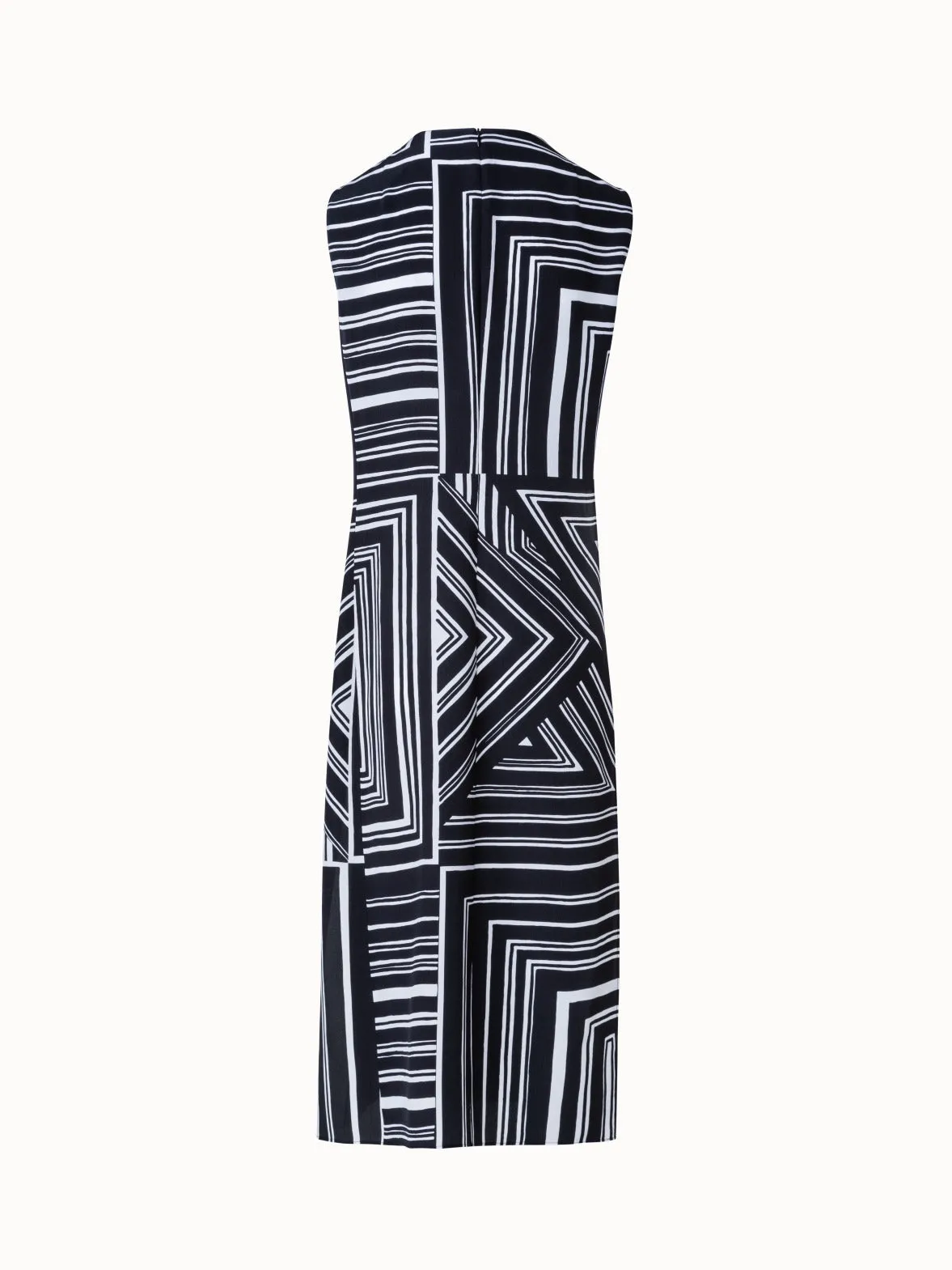 Long Sleeveless Silk Crêpe Tunic with Lizzi's Lines Print