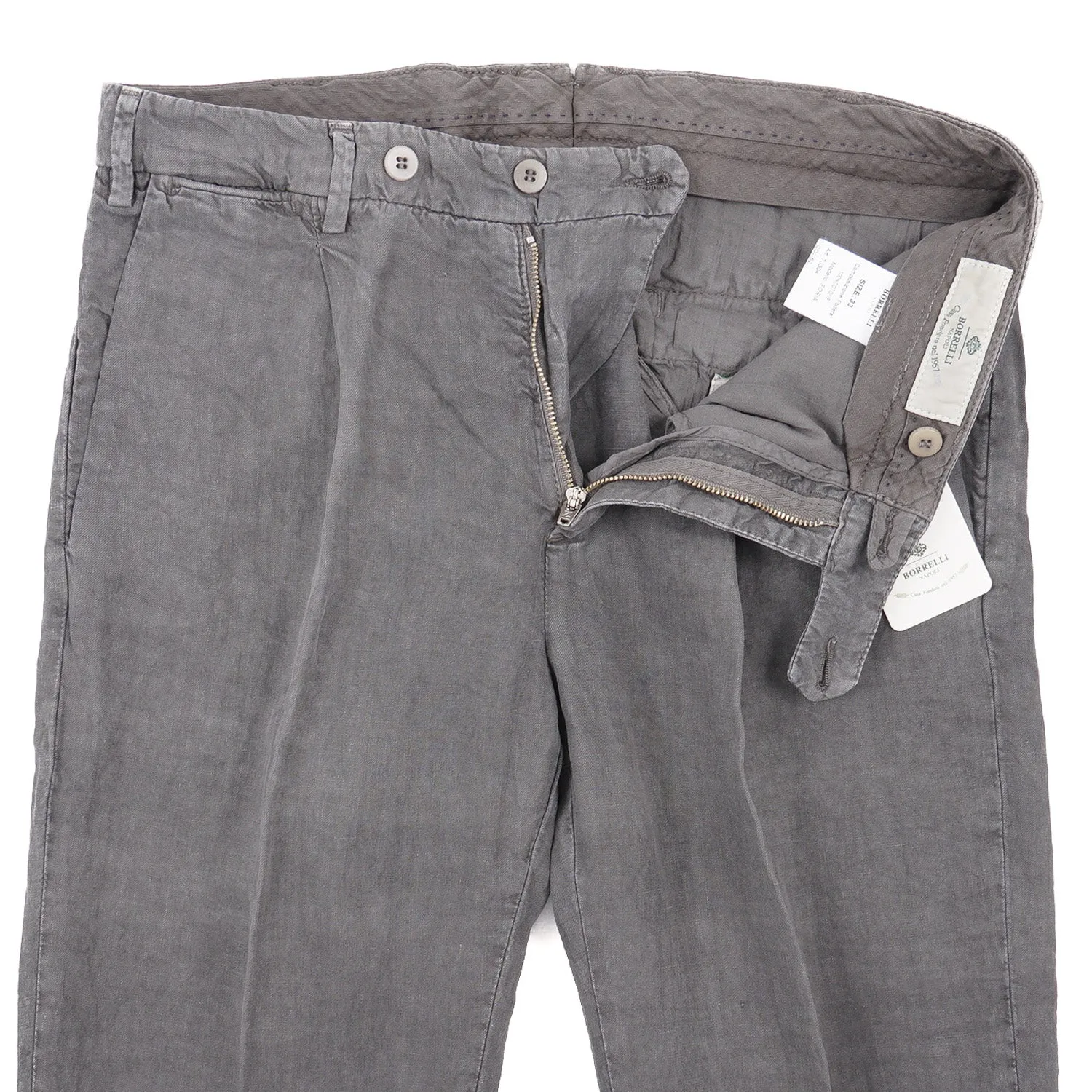 Luigi Borrelli Garment-Washed Linen Pants