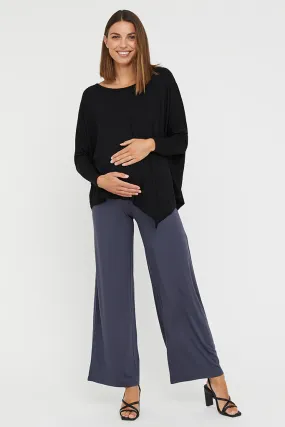 Luxe Wide Leg Maternity Pant - Storm