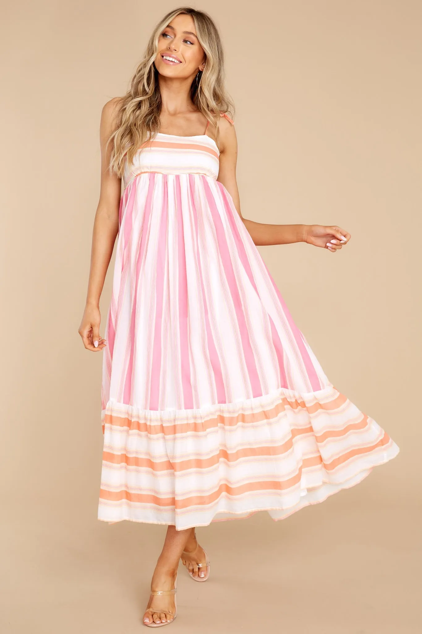 Malin Wide Stripe Pink Dress