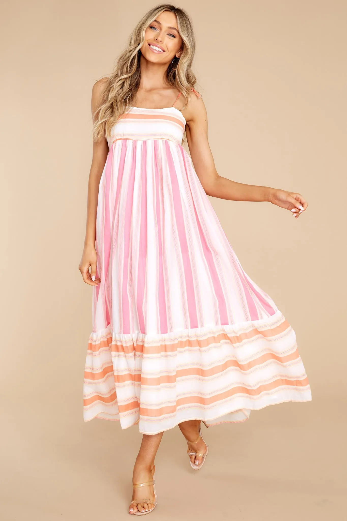 Malin Wide Stripe Pink Dress