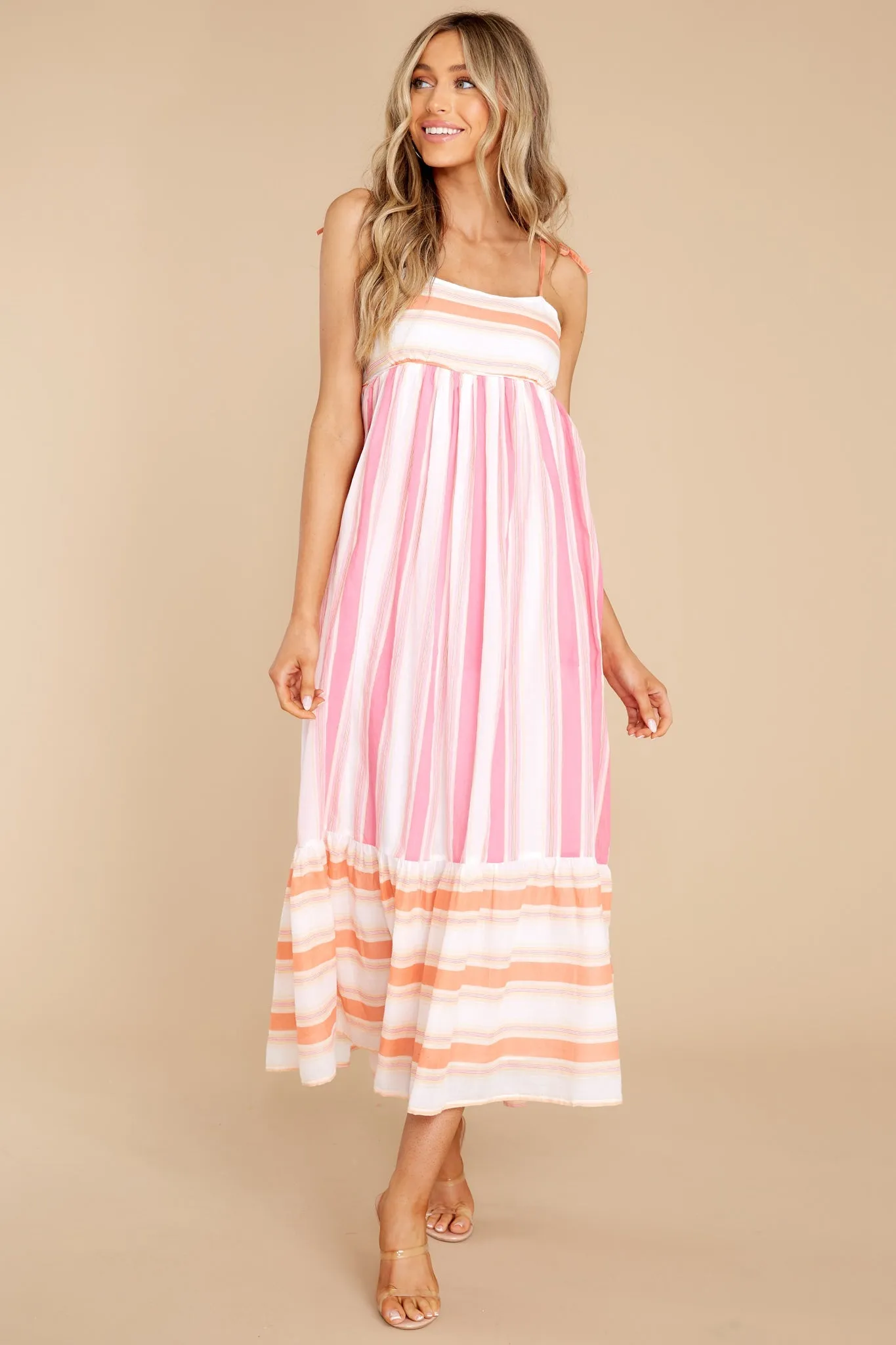 Malin Wide Stripe Pink Dress