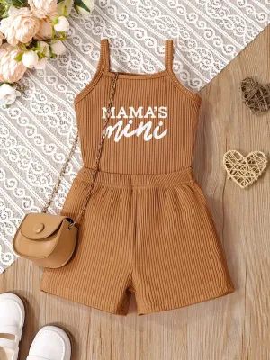 Mama's Mini Girls Two Piece Tank Top and Shorts Set