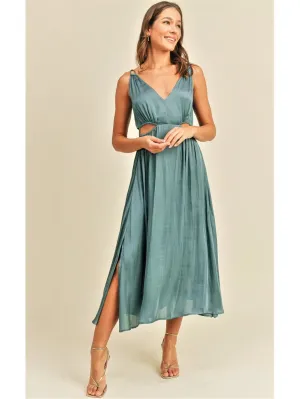 Marci Aqua Cut Out Midi Dress