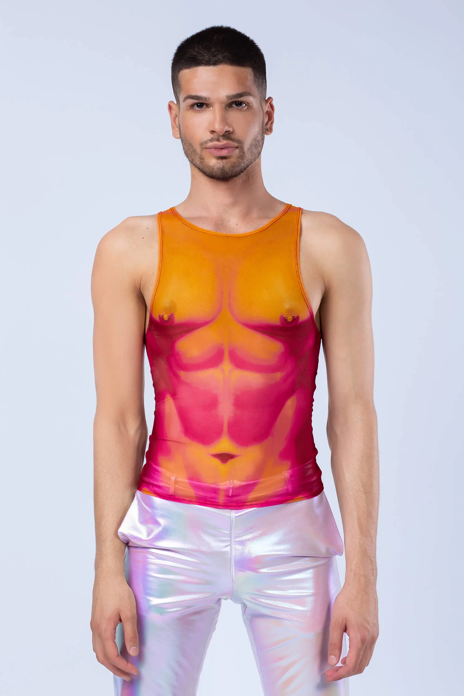 Mean Tangerine Male Mesh Tank Top