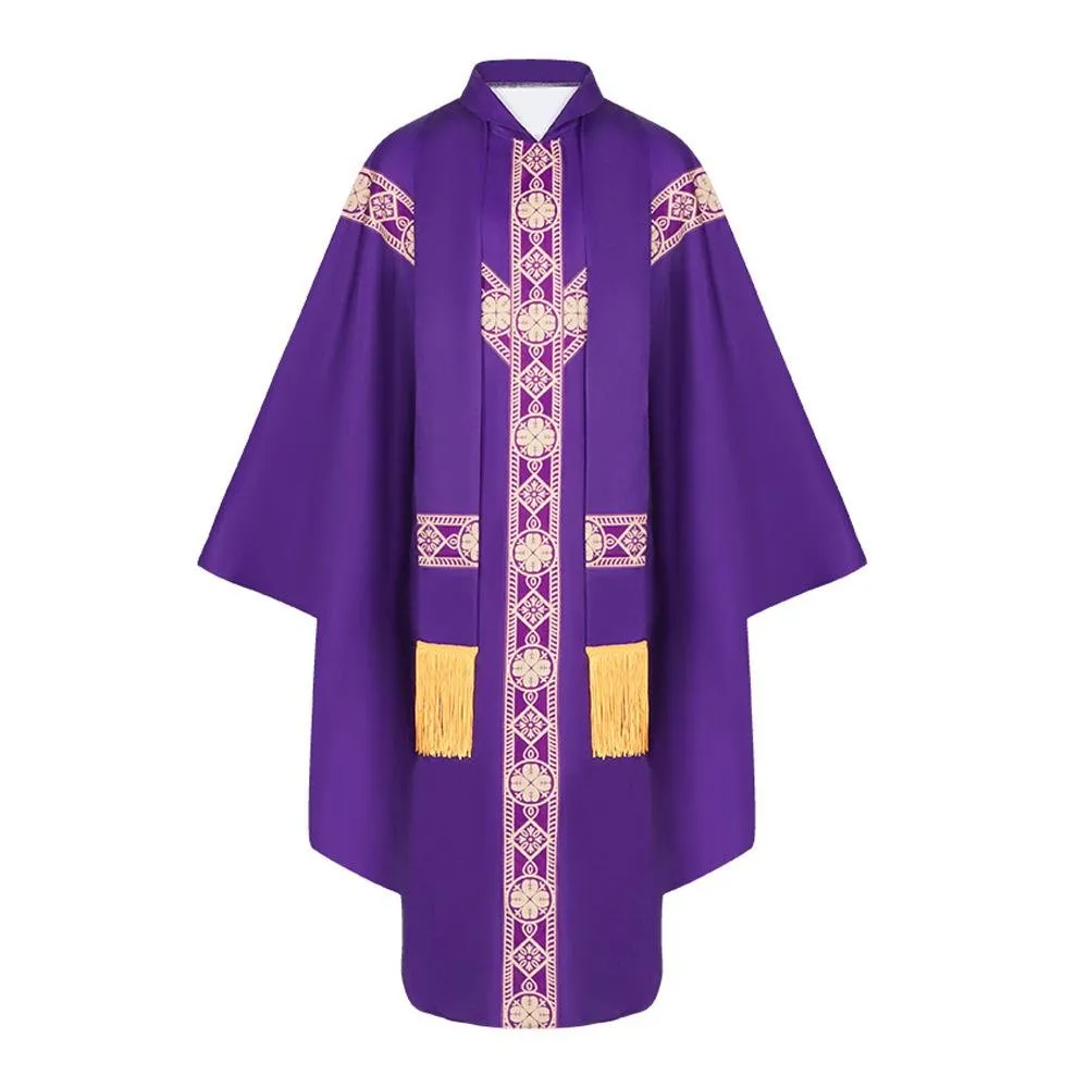 Medieval Cloak Spliced Priest Uniform Cosplay Costume Outfits Halloween Carnival Suit