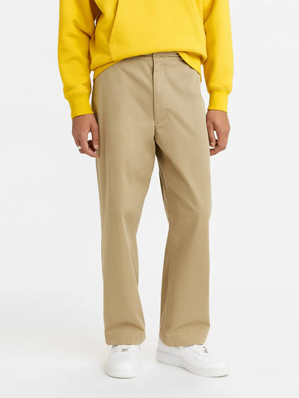 Men's Beige Regular Fit Trousers