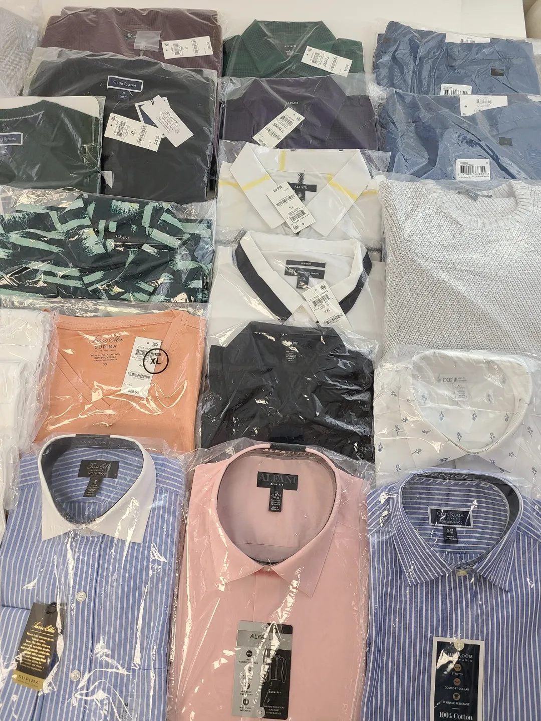 Men's Clothing Wholesale Lot Calvin Klein, Adidas, Tasso Elba, Alfani, INC, Club Room and more, 25 Units, New, MSRP $1,551.49