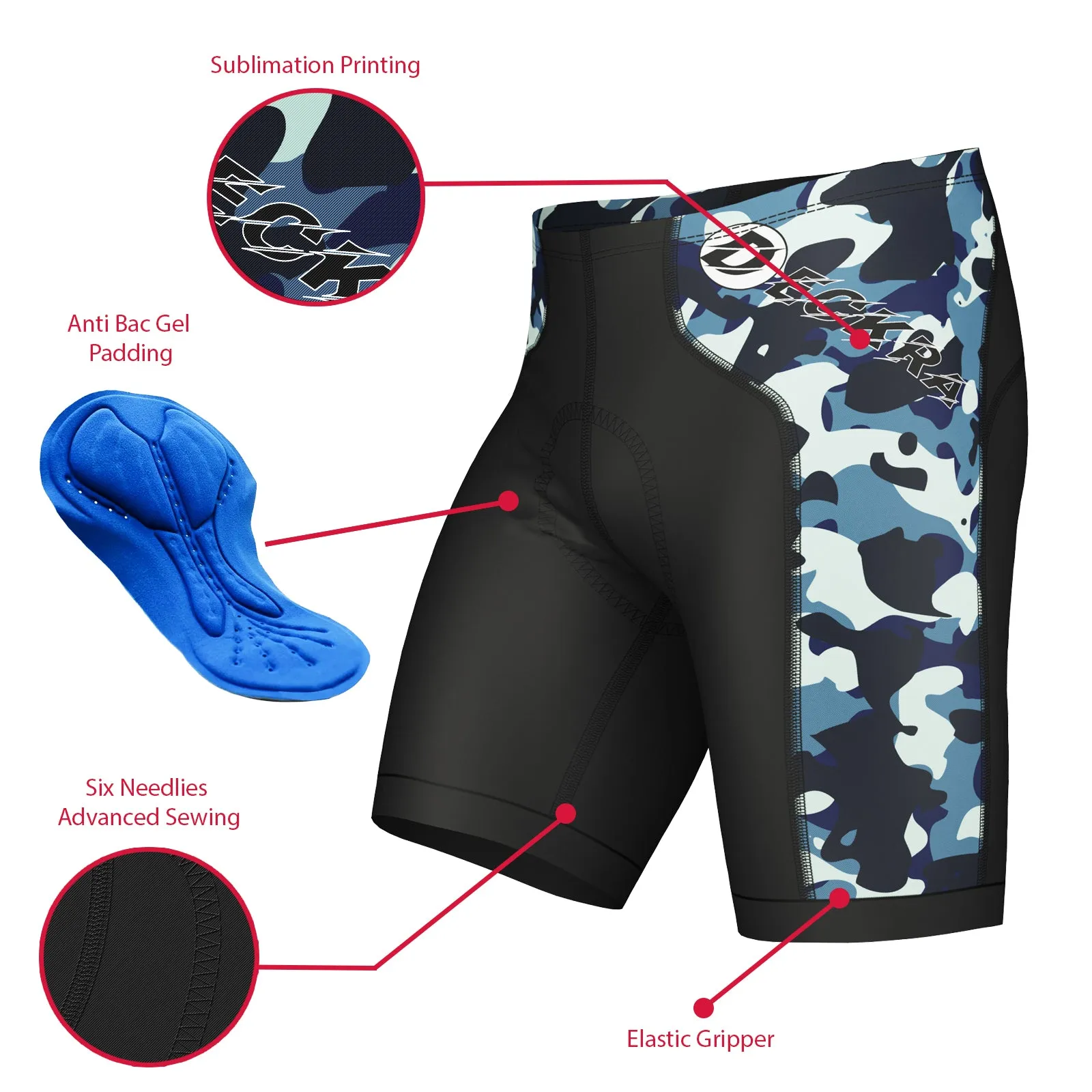 Mens Cycling Shorts Gel Padded Road Cycling MTB Knicks Bicycle Tights