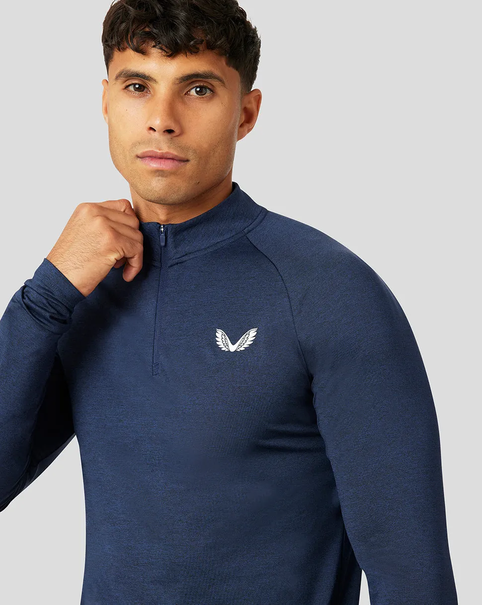 Men's Peacoat Marl Ore Capsule 1/4 Zip - Stylish Athletic Pullover for Men, Performance Layer