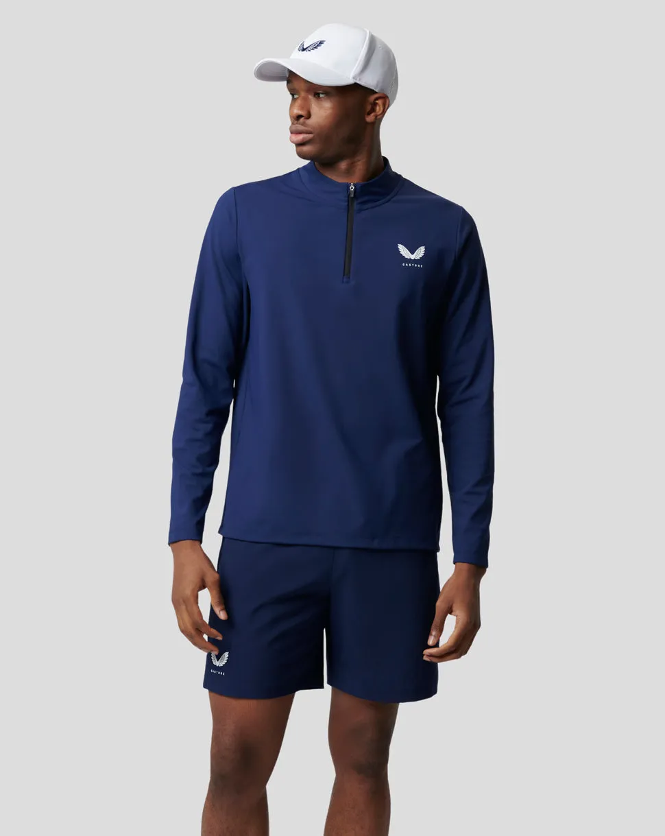 Men's Peacoat Protek Mid Layer 1/4 Zip - Performance Training Pullover for Men, Gym Layer