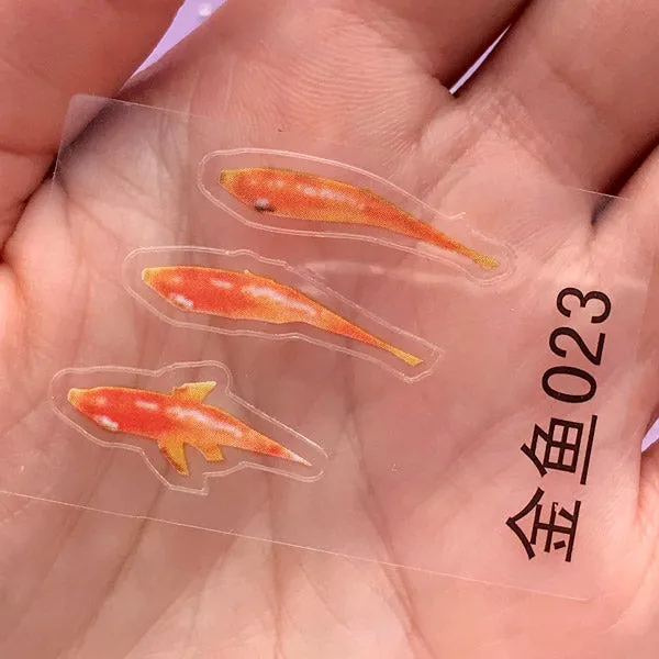 Miniature Koi Fish Clear Film Sticker for Resin Crafts | 3D Koi Pond Resin Painting | Resin Filler (2 Sheets)