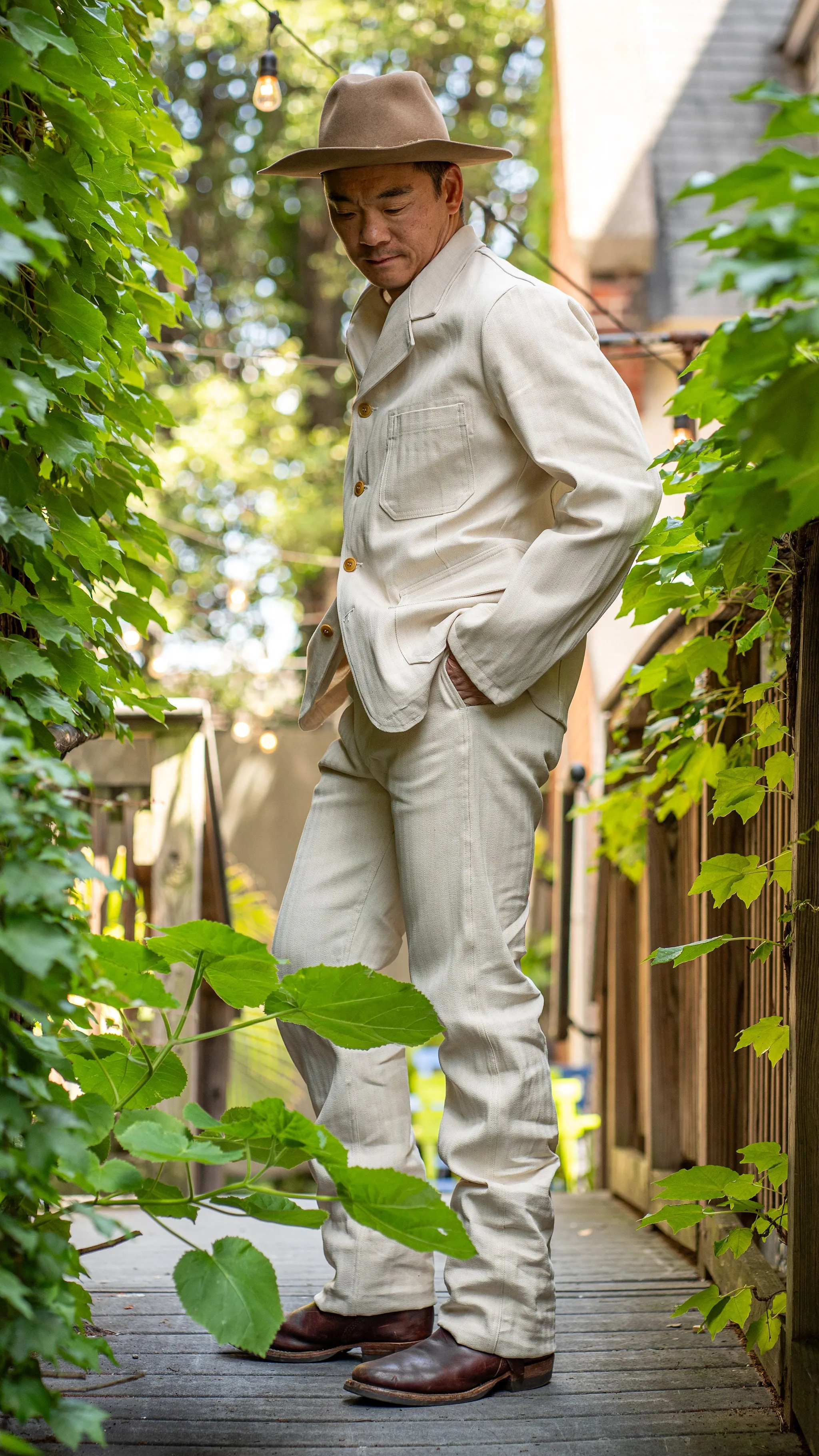 Mister Freedom Sportman Chinos - Ivory HBT