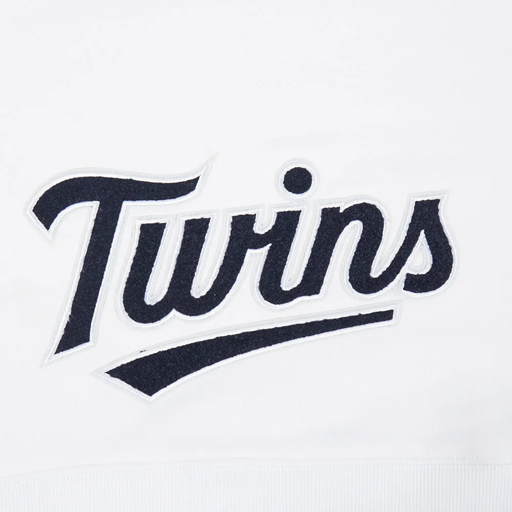 MLB MINNESOTA TWINS CLASSIC WOMEN'S CROPPED PO HOODIE (WHITE)