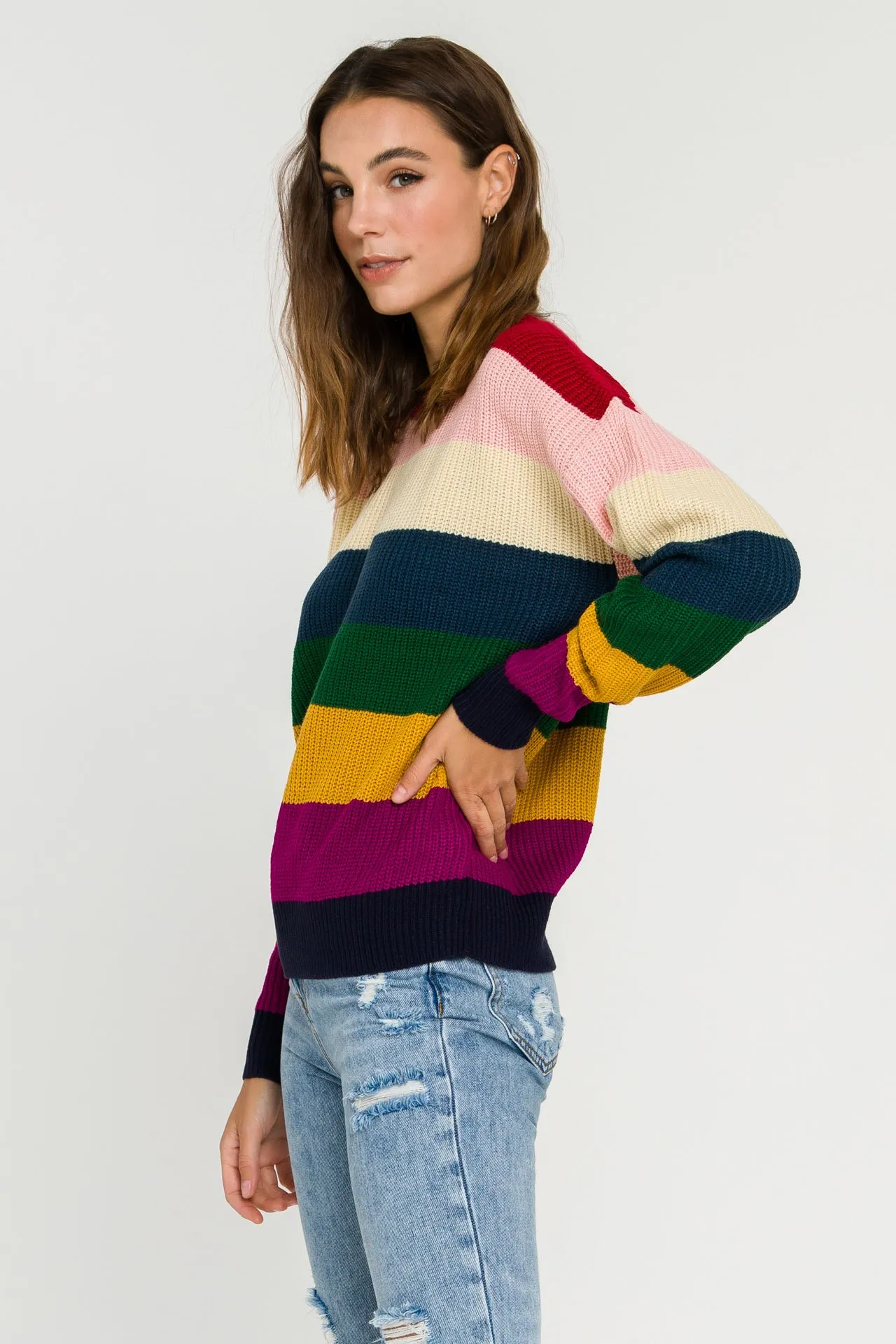 Multi-Colored Stripe Sweater