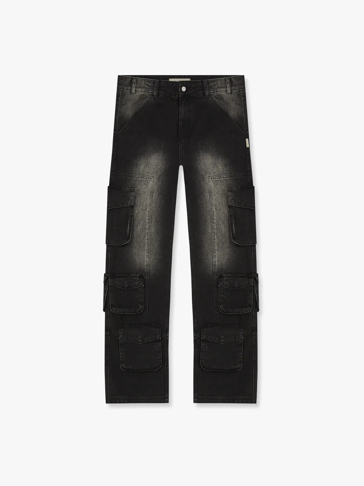 MULTIPOCKET CARGO DENIM - WASHED BLACK