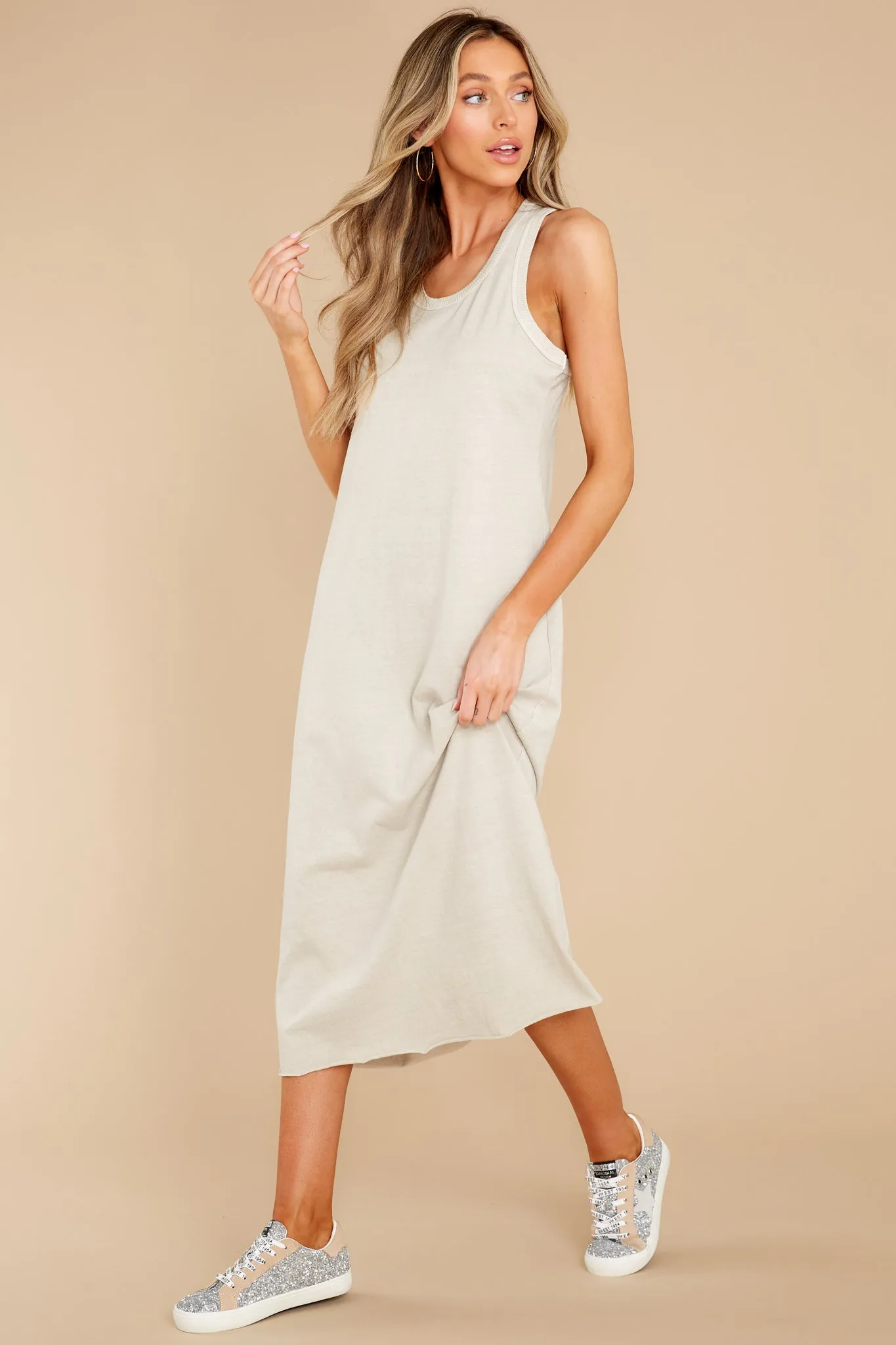 Natural Comfort Sand Midi Dress