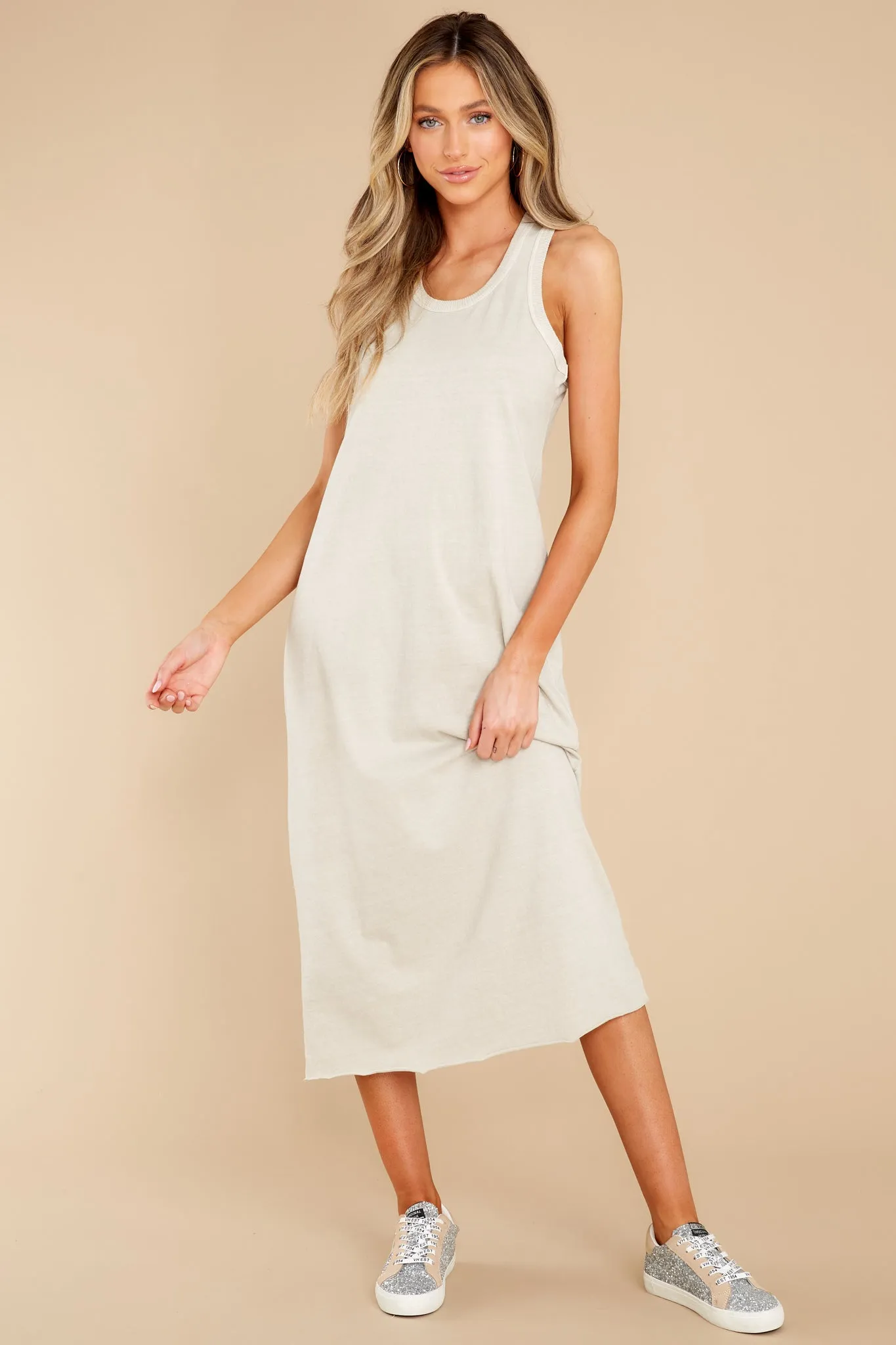 Natural Comfort Sand Midi Dress