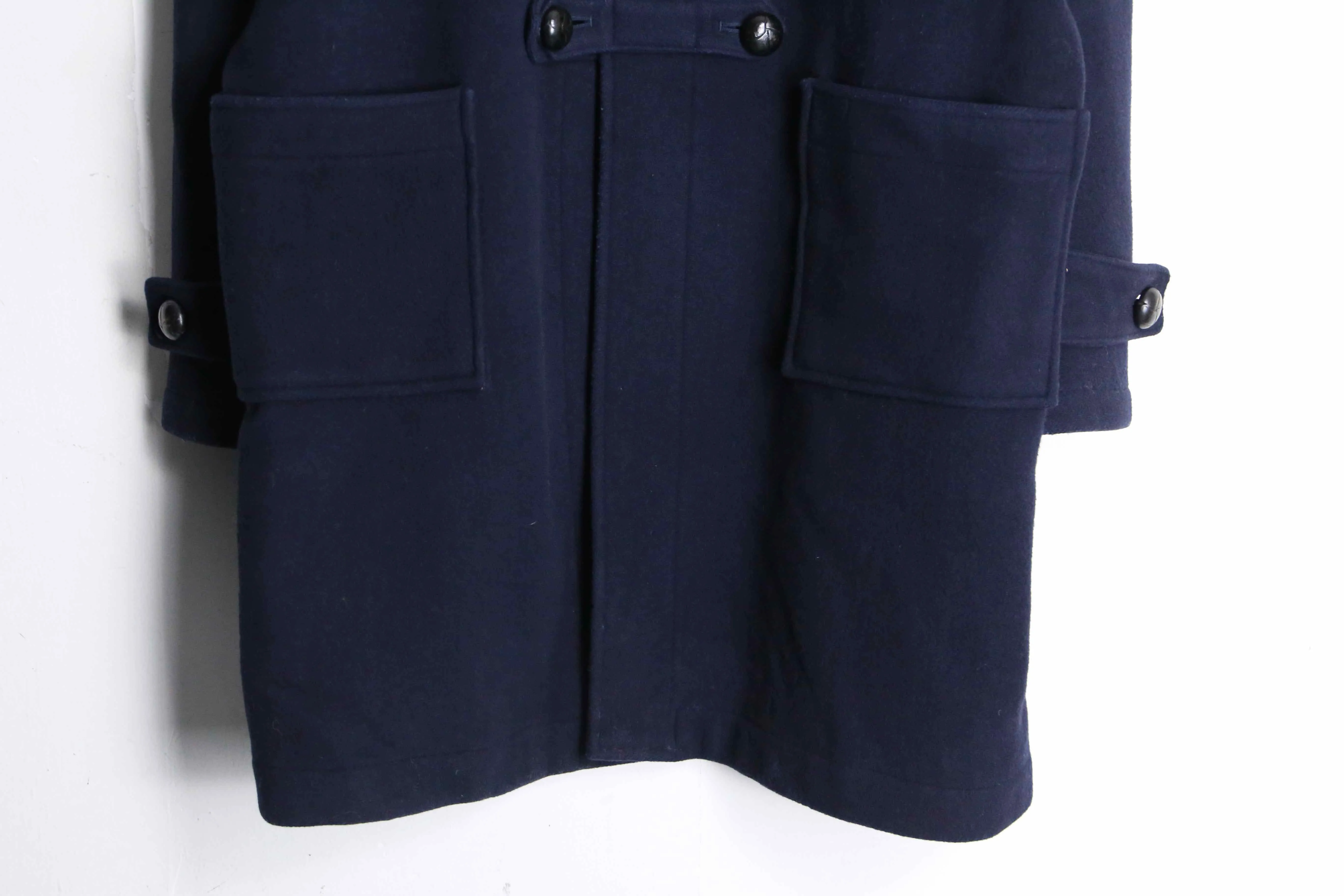 navy wool deformation duffle coat