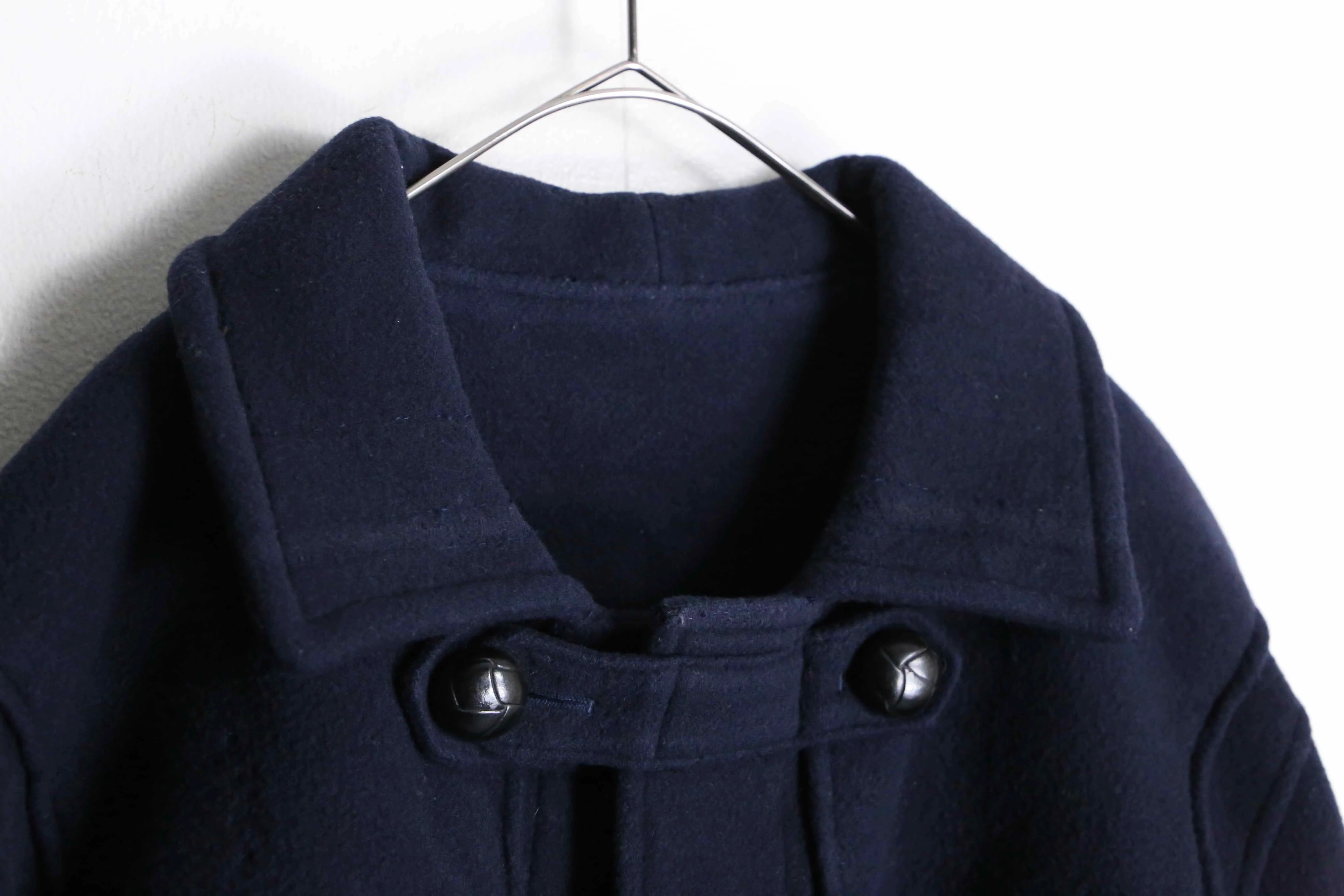 navy wool deformation duffle coat