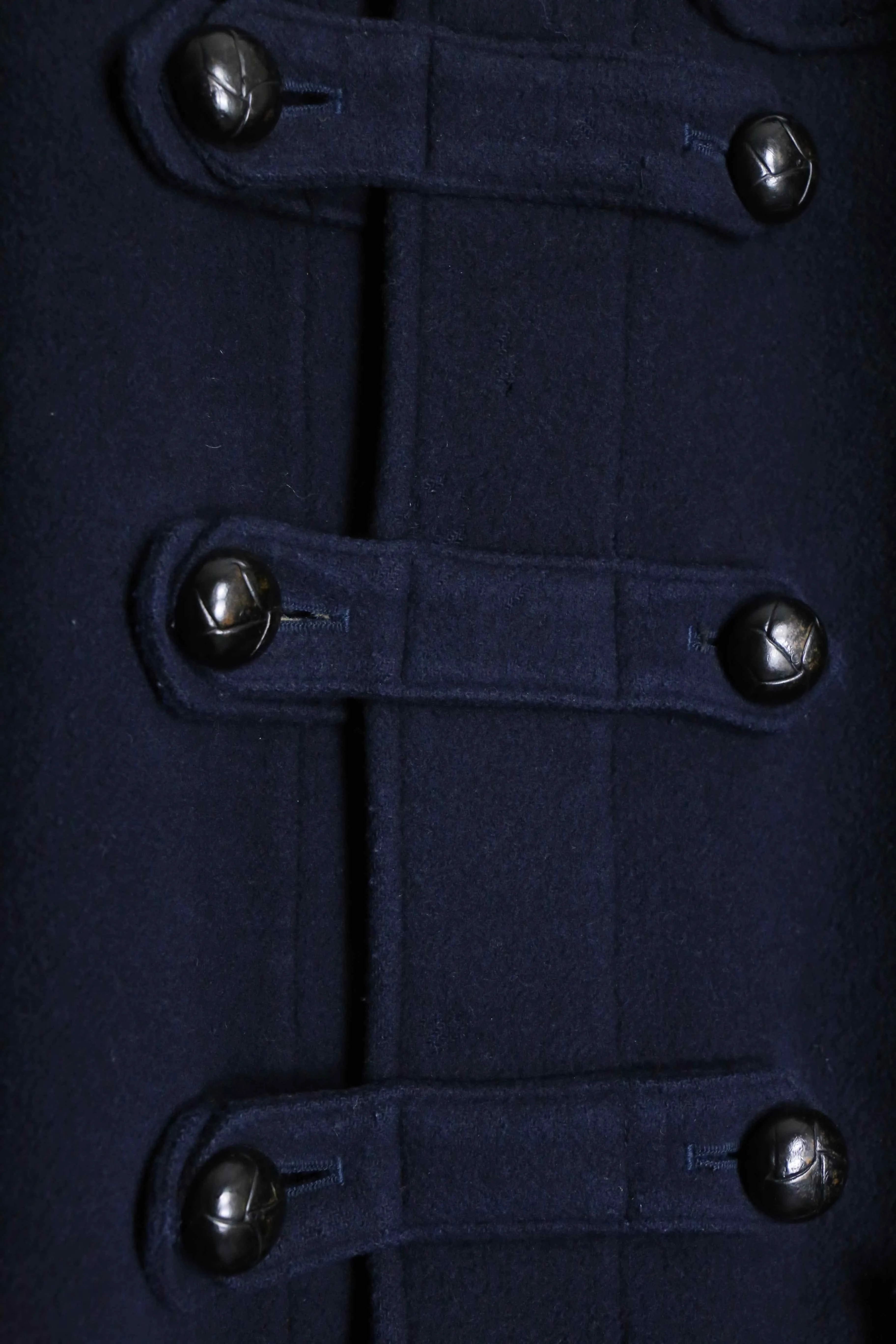 navy wool deformation duffle coat