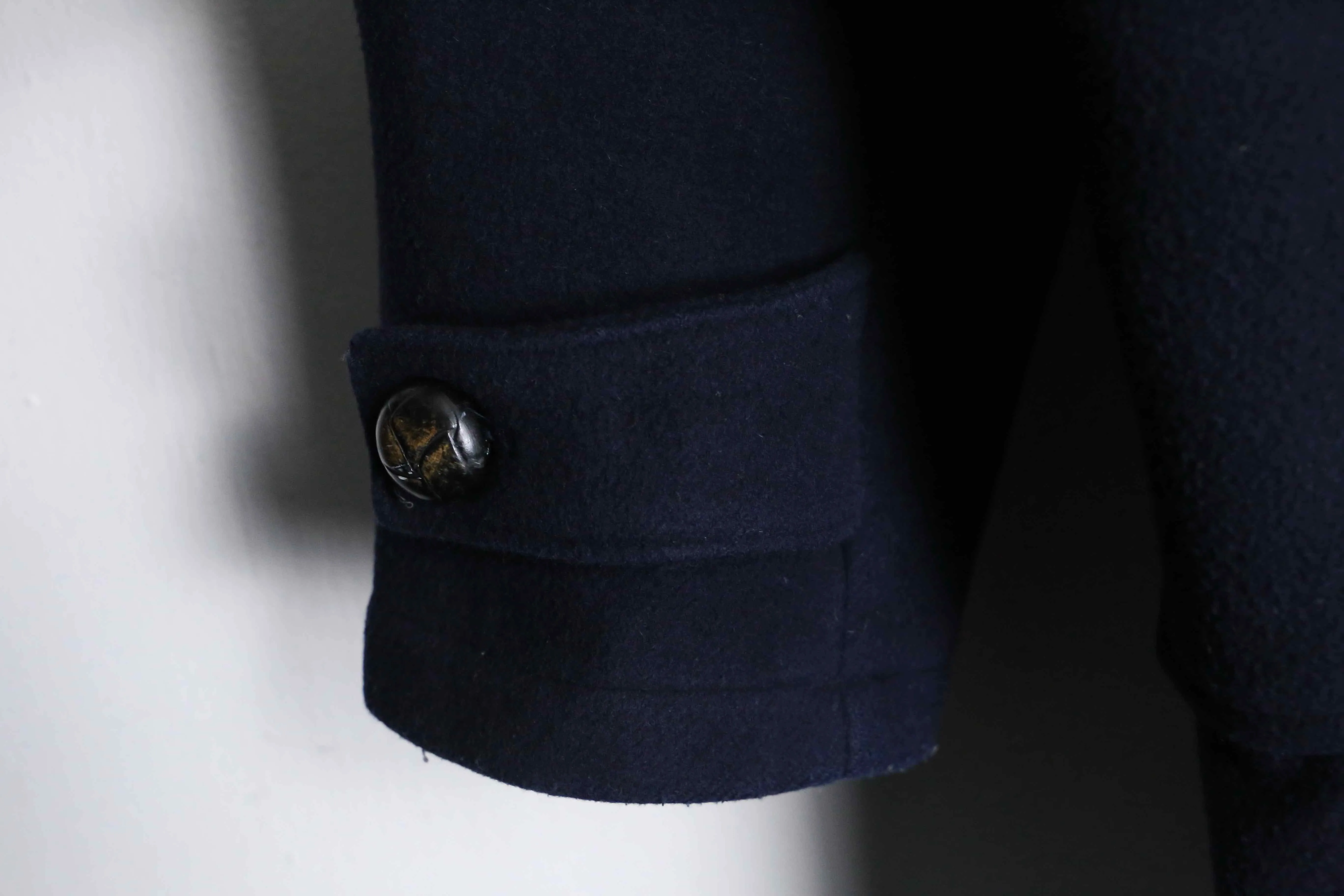 navy wool deformation duffle coat