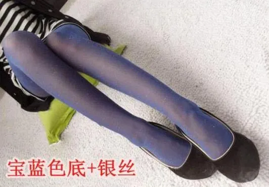 New Fashion Women Girls Silver Color Tights Lady Sexy Aanti Hook Stockings Female High Quality  Shiny Pantyhose