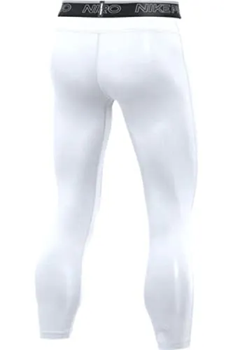 Nike Pro Men's 3 By 4 Length Training Tights Medium White Pant