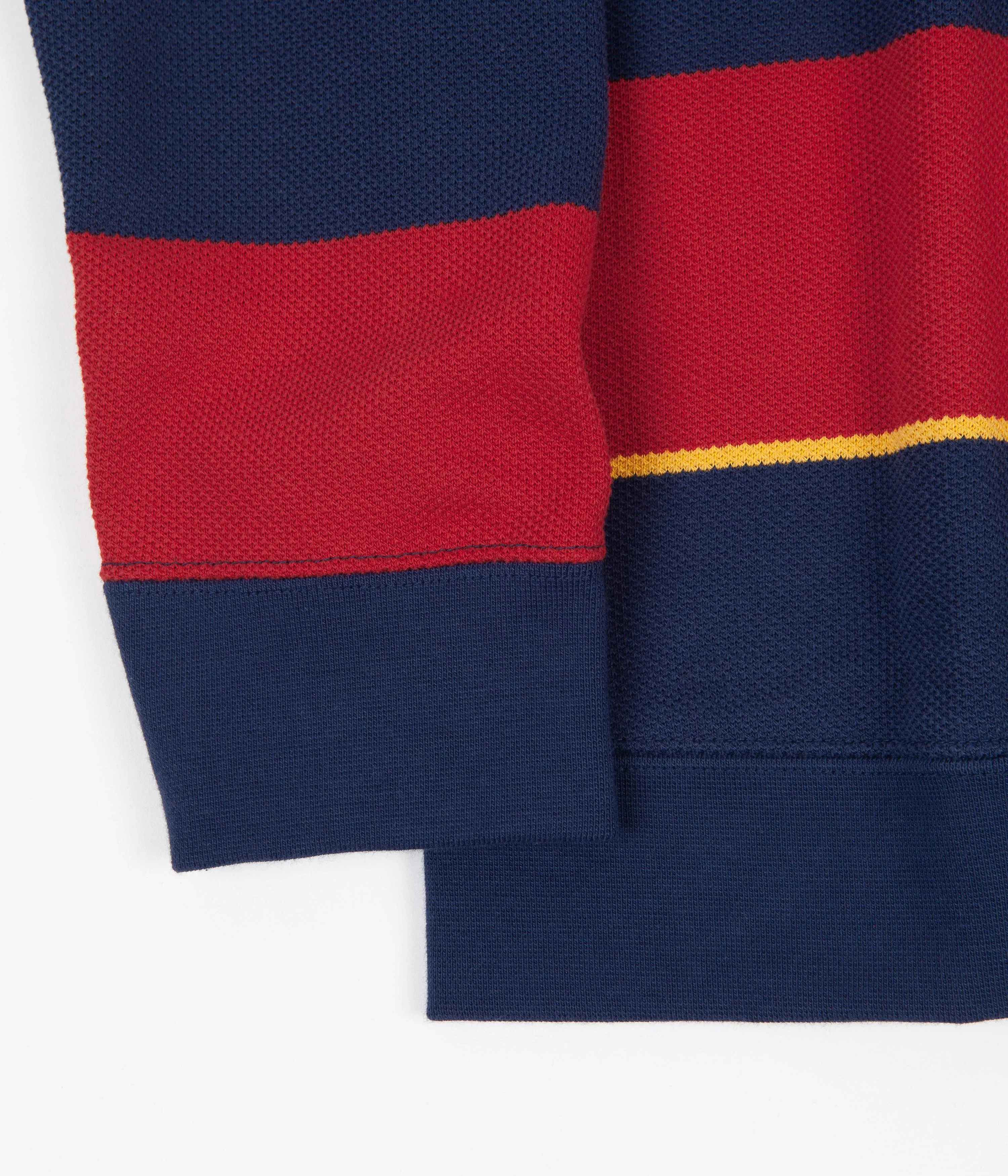 Nike SB Striped Henley Long Sleeve T-Shirt - Midnight Navy / Gym Red / Pollen