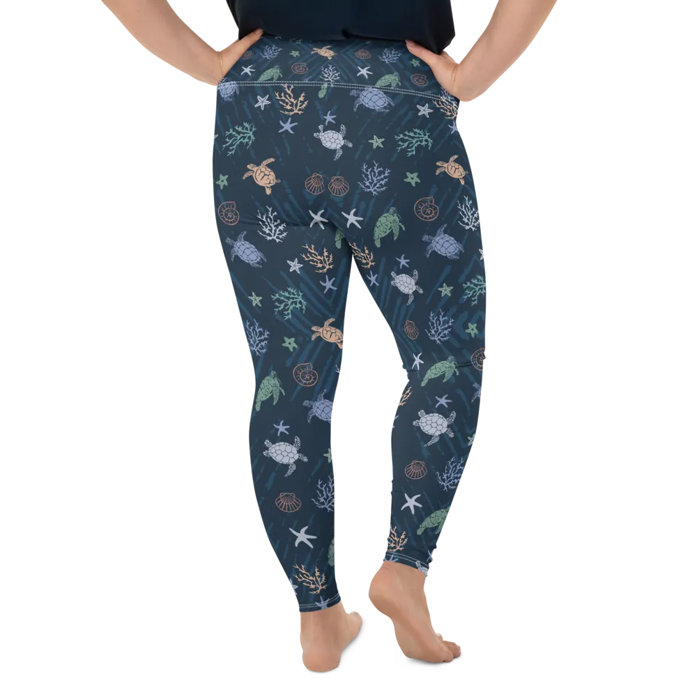 Ocean of Turtles Plus Size Leggings