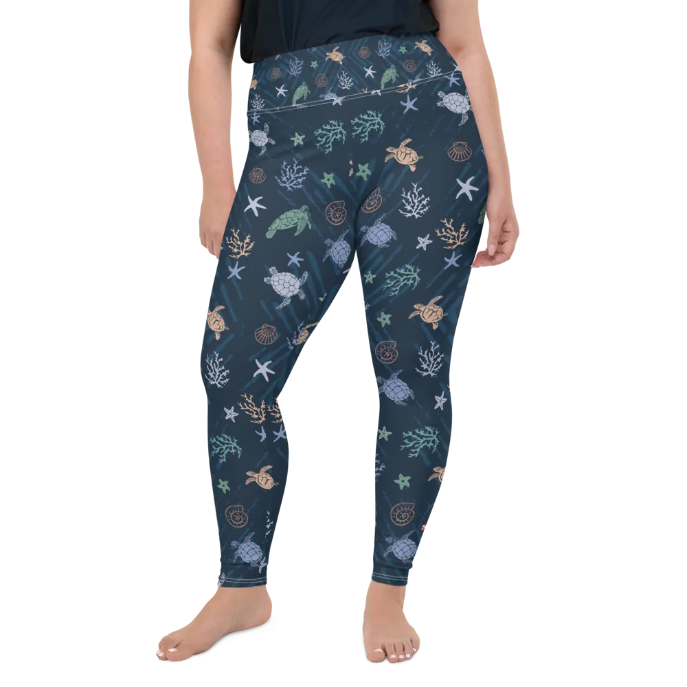 Ocean of Turtles Plus Size Leggings