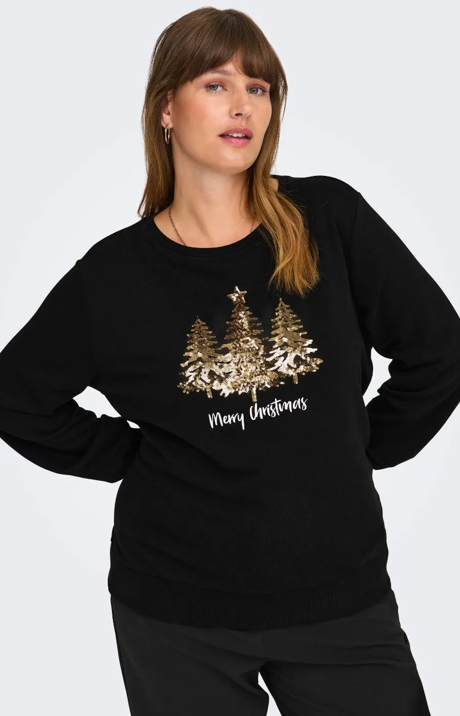 Only Carmakoma Gold X-Mas Tree Sweatshirt