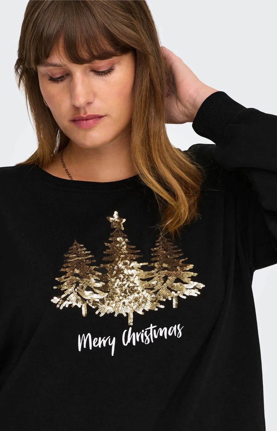 Only Carmakoma Gold X-Mas Tree Sweatshirt