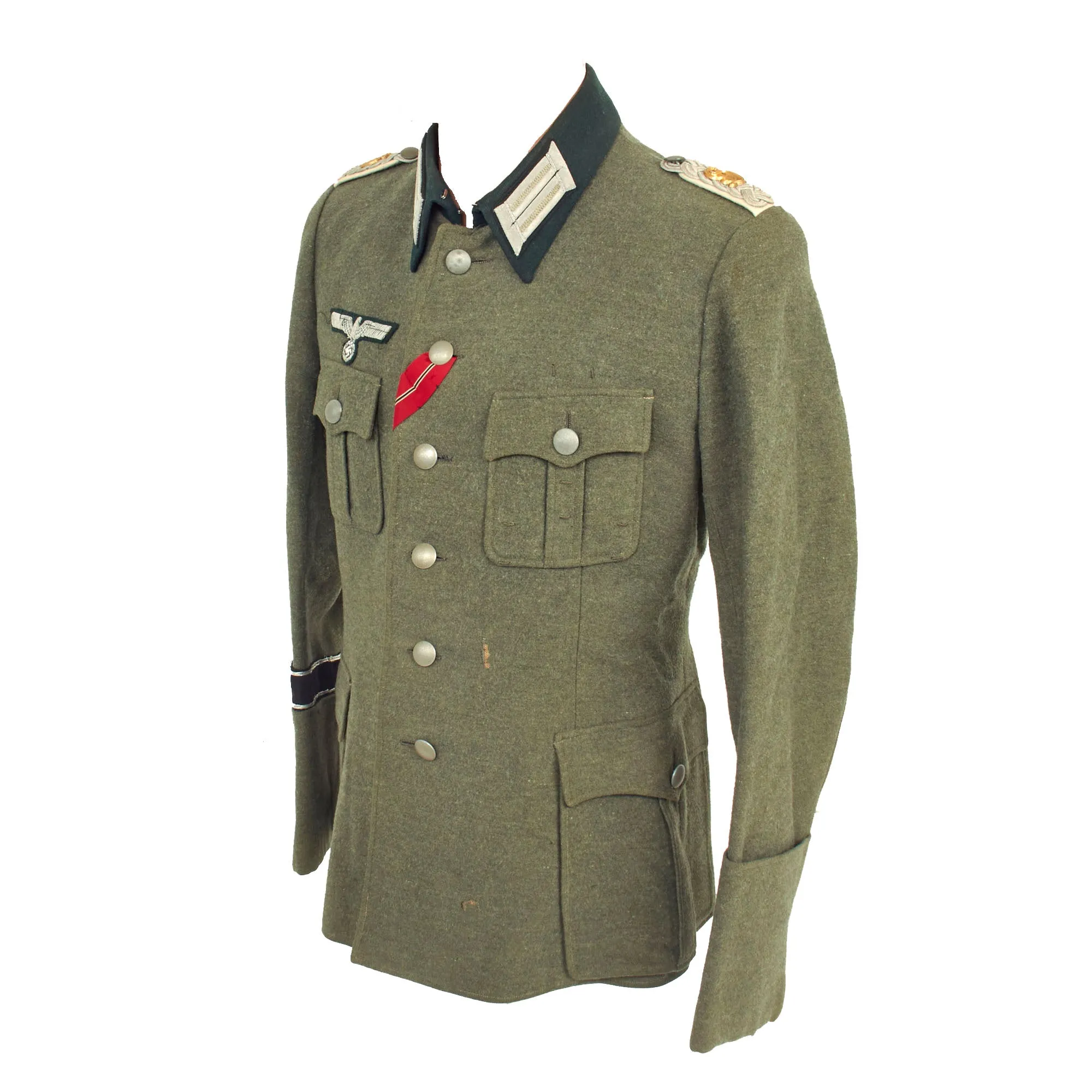 Original German WWII Heer Army Großdeutschland Division Infantry Major Officer's M36 Field Uniform Tunic with 3rd Pattern Cuff Title