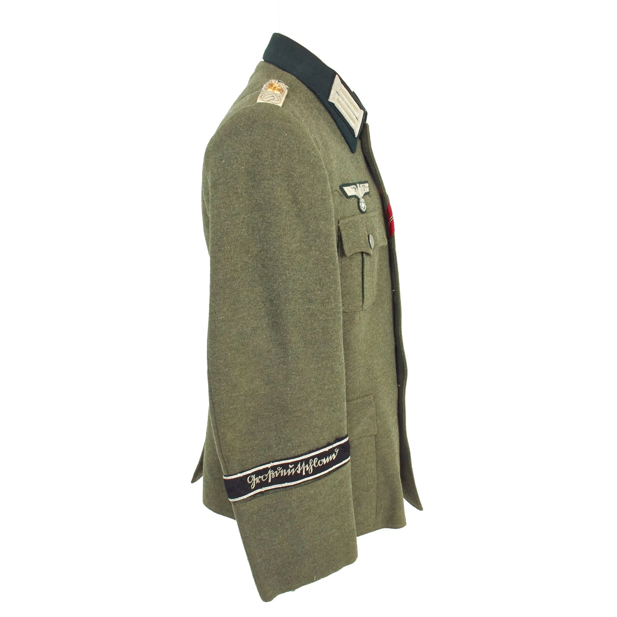 Original German WWII Heer Army Großdeutschland Division Infantry Major Officer's M36 Field Uniform Tunic with 3rd Pattern Cuff Title