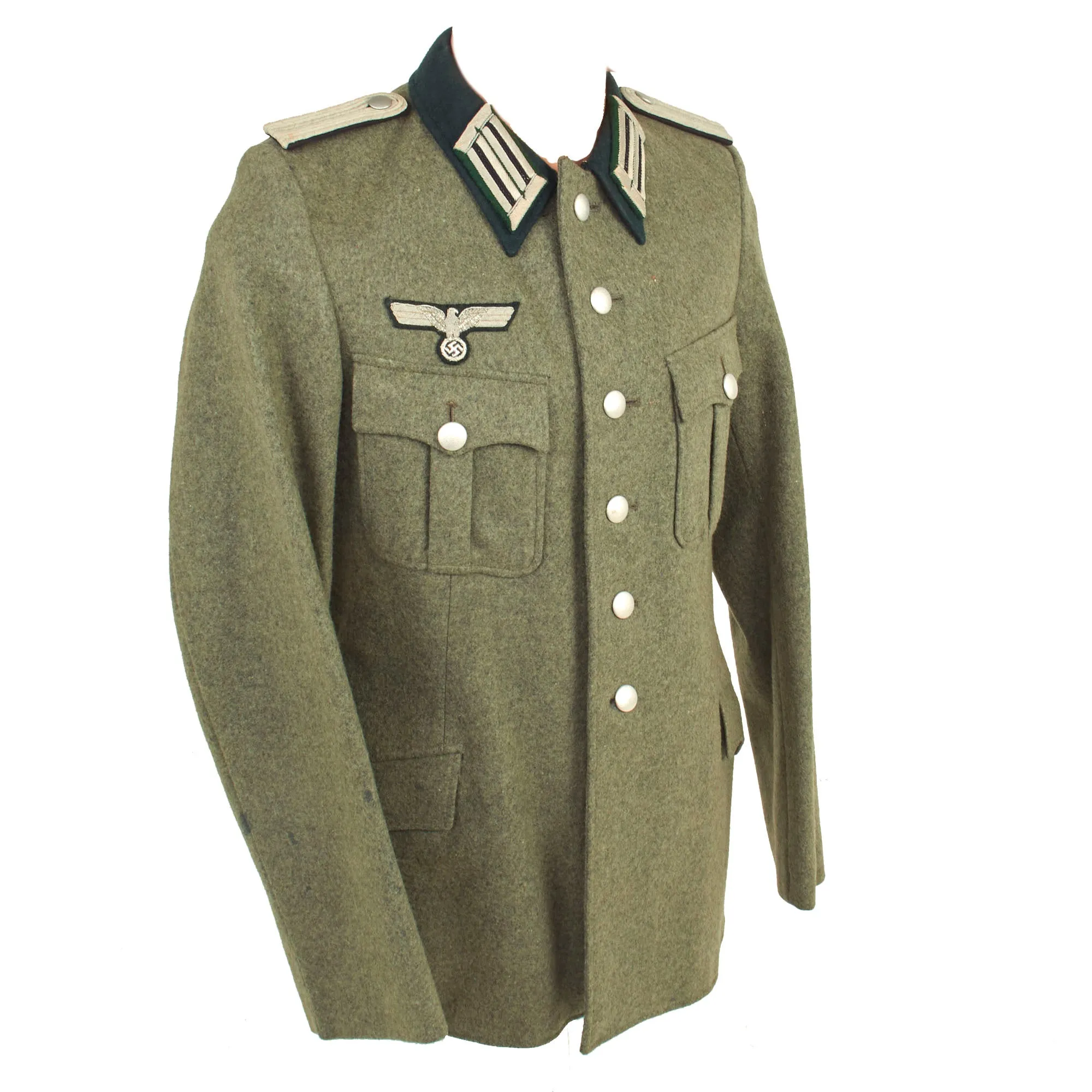 Original German WWII Heer Pioneer Combat Engineer Leutnant Officer's M36 Field Uniform Tunic