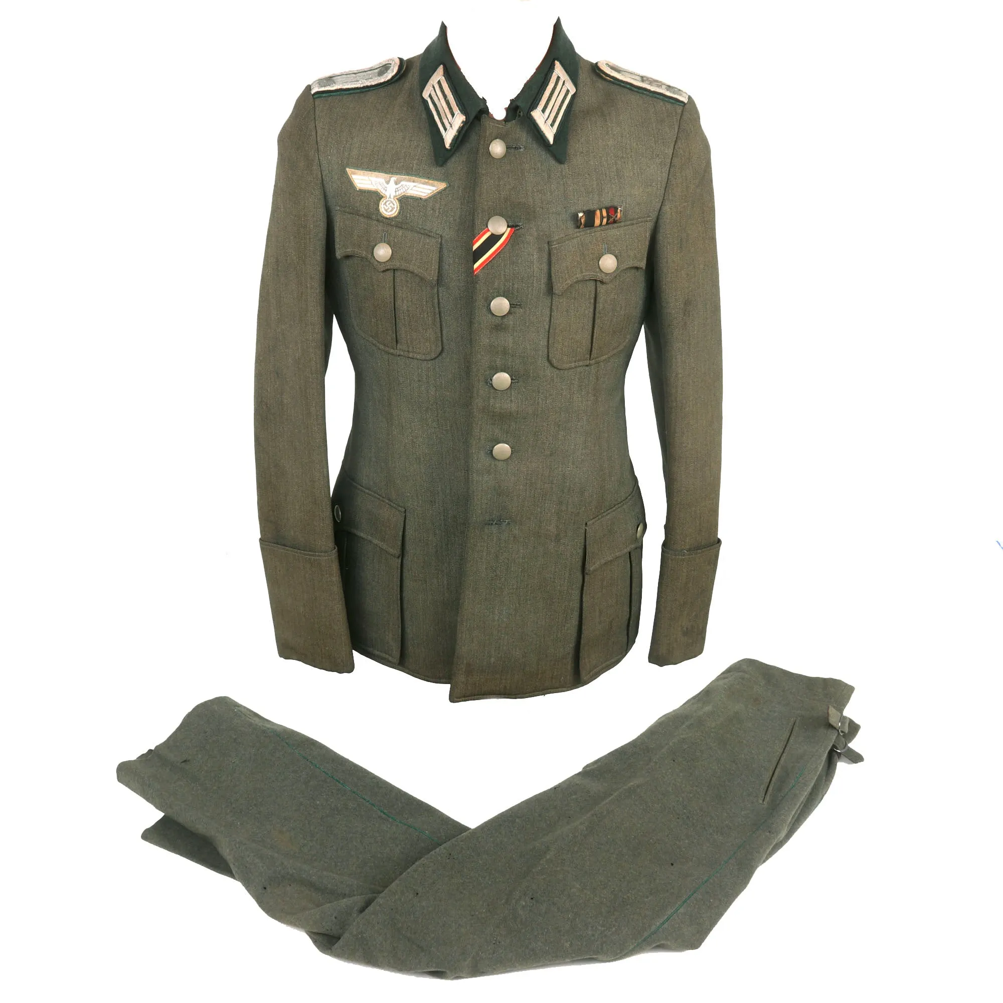 Original German WWII Heeresverwaltung Army Technical Services Administration M36 Dienstrock Uniform Tunic with Trousers