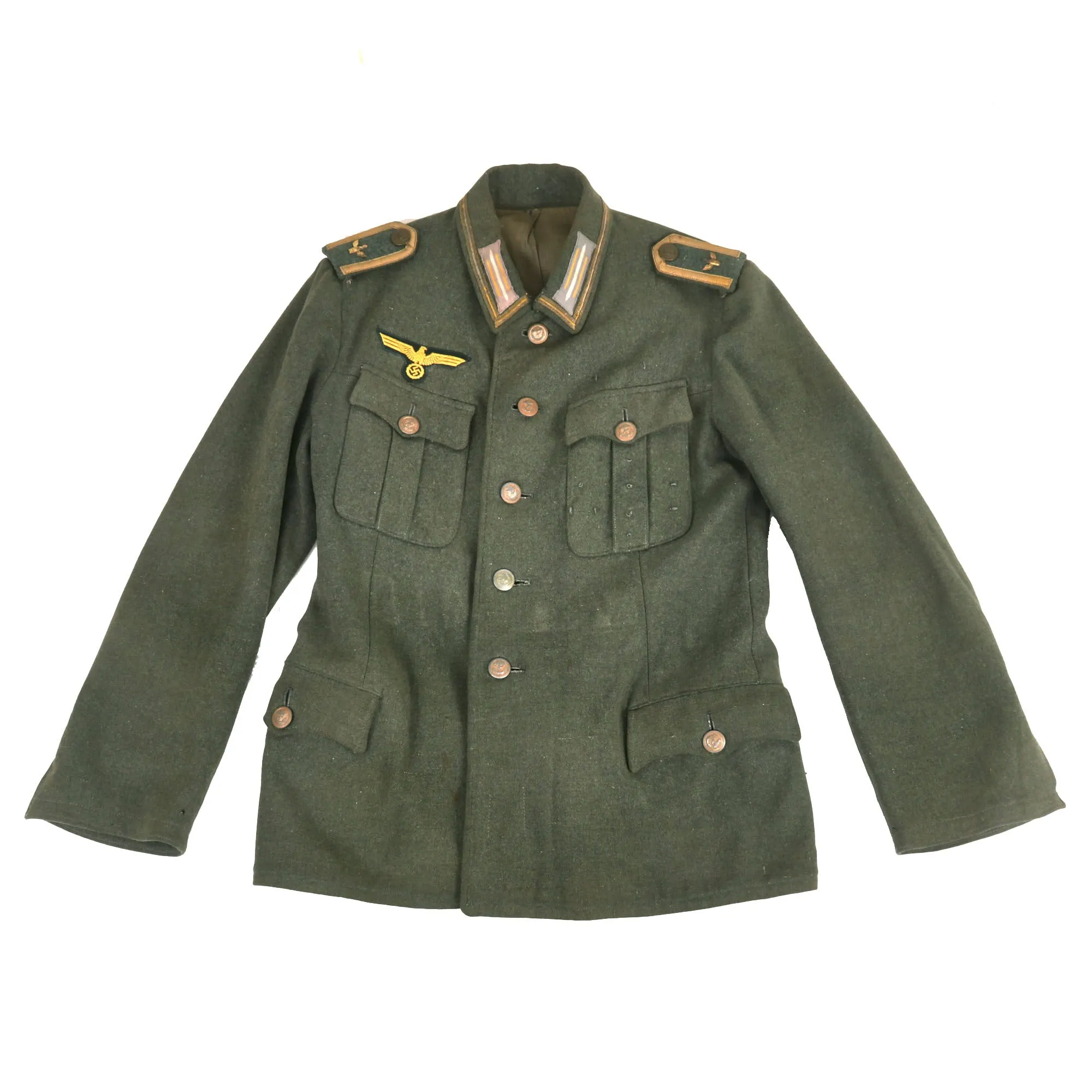 Original German WWII Kriegsmarine Coastal Artillery MarineArtillerieMaat NCO Uniform Tunic with Faded Markings