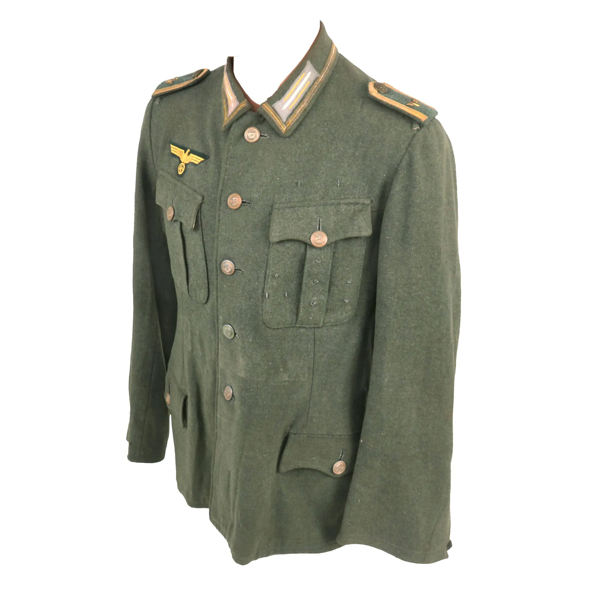 Original German WWII Kriegsmarine Coastal Artillery MarineArtillerieMaat NCO Uniform Tunic with Faded Markings