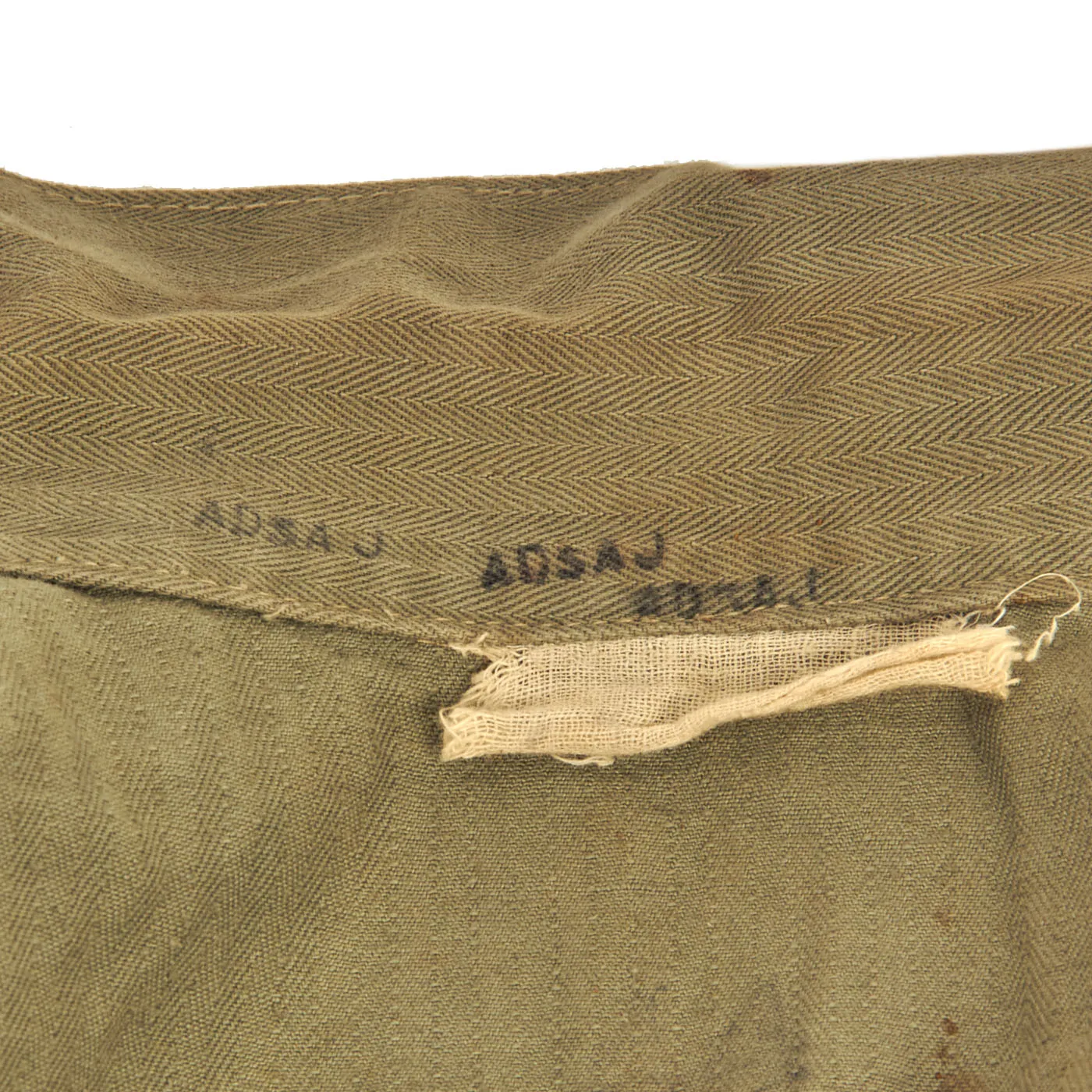 Original U.S. WWII USMC Named HBT Herringbone Twill P44 Tunic - Featured In “Sailor’s In Forest Green” Book