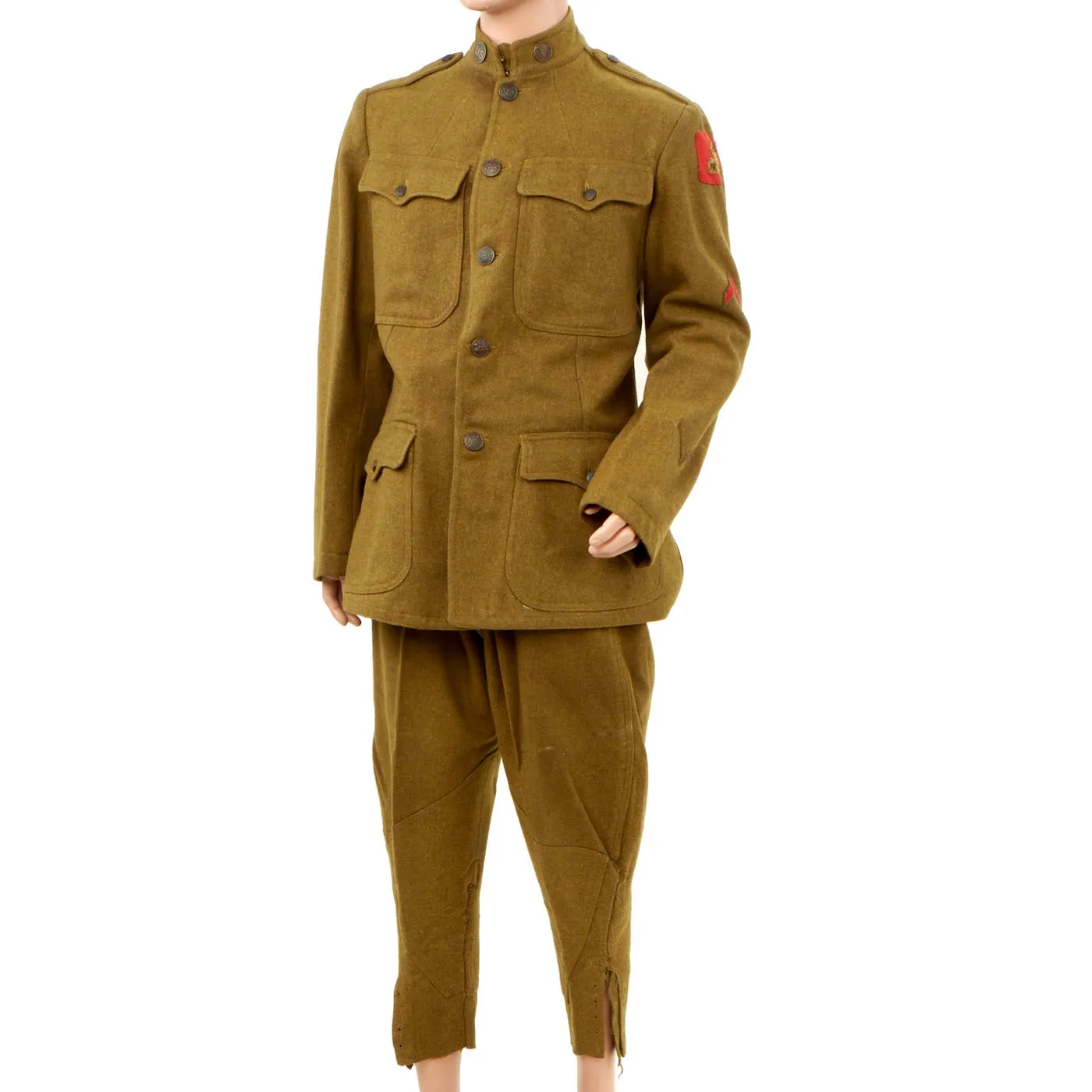 Original WWI U.S. Army 332nd Infantry Regiment Ambulance Service American Red Cross M1912 Uniform Set