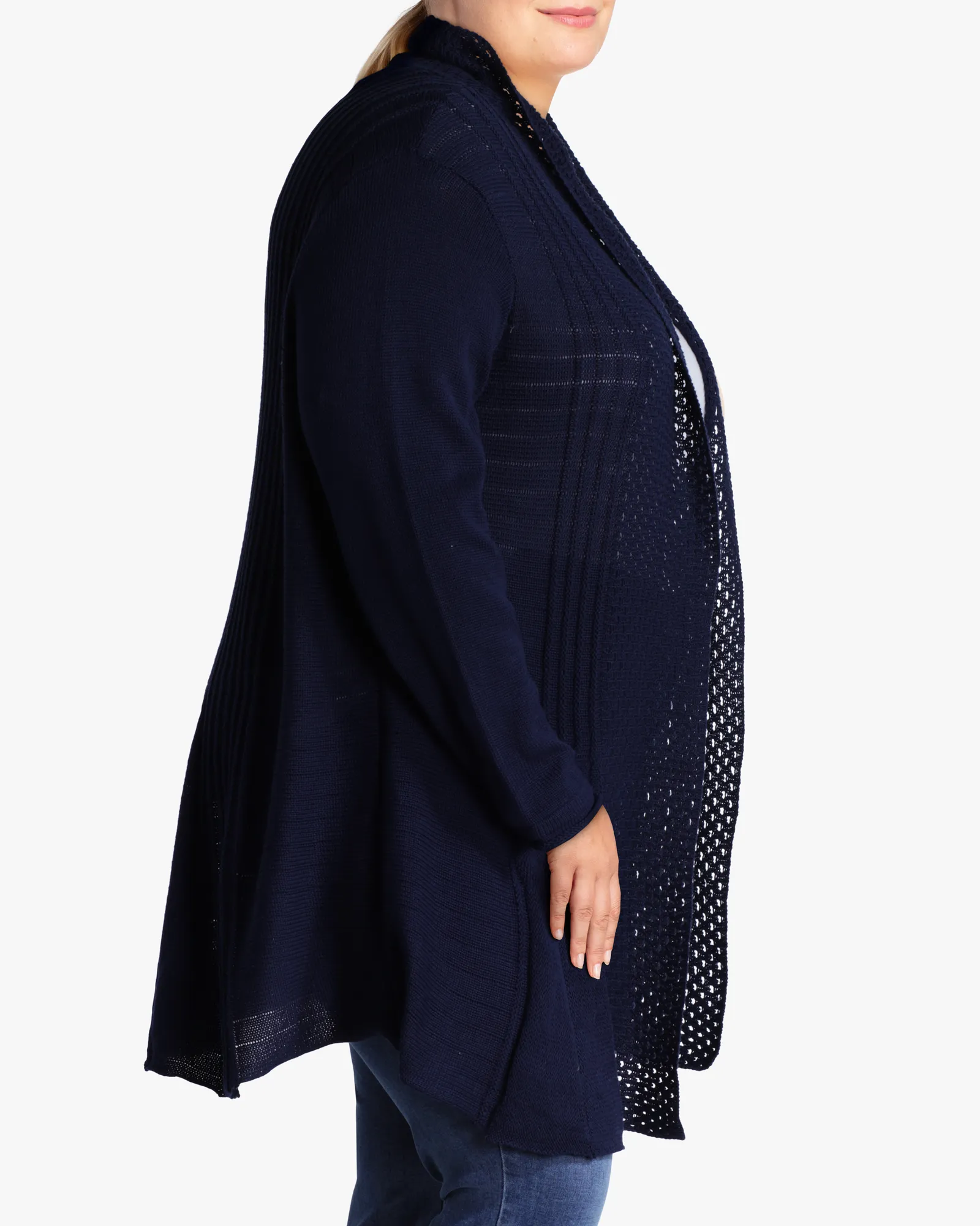 Oxana Accordion Pleat Cardigan | Navy