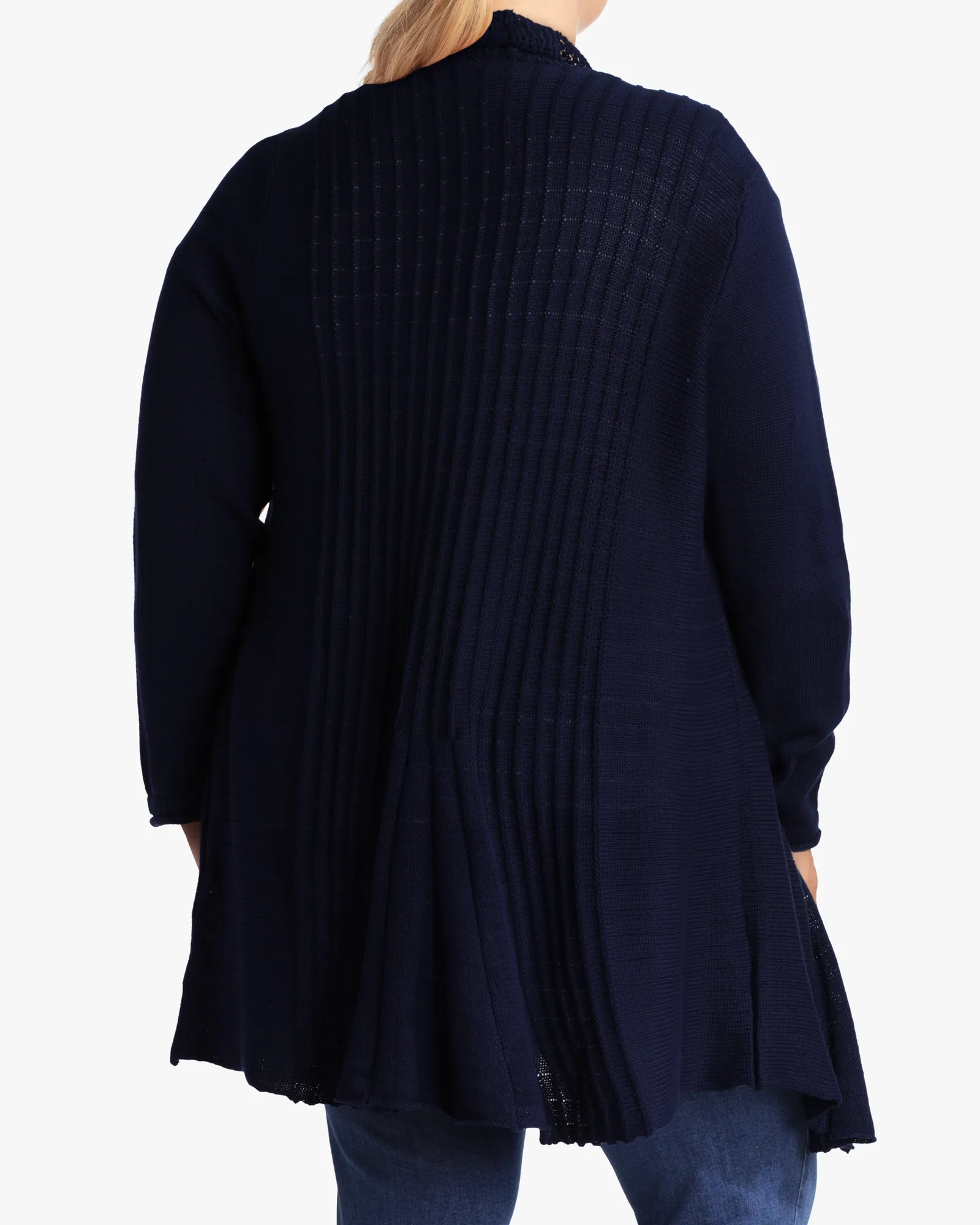 Oxana Accordion Pleat Cardigan | Navy